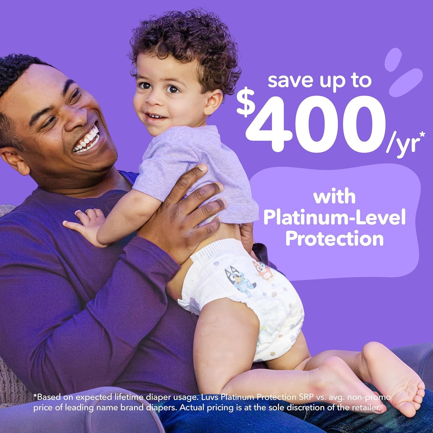 Luvs Size 4 Baby Diapers, Platinum Protection Bluey Diapers for Day & Night, Size 4, 144 Count (Packaging May Vary)