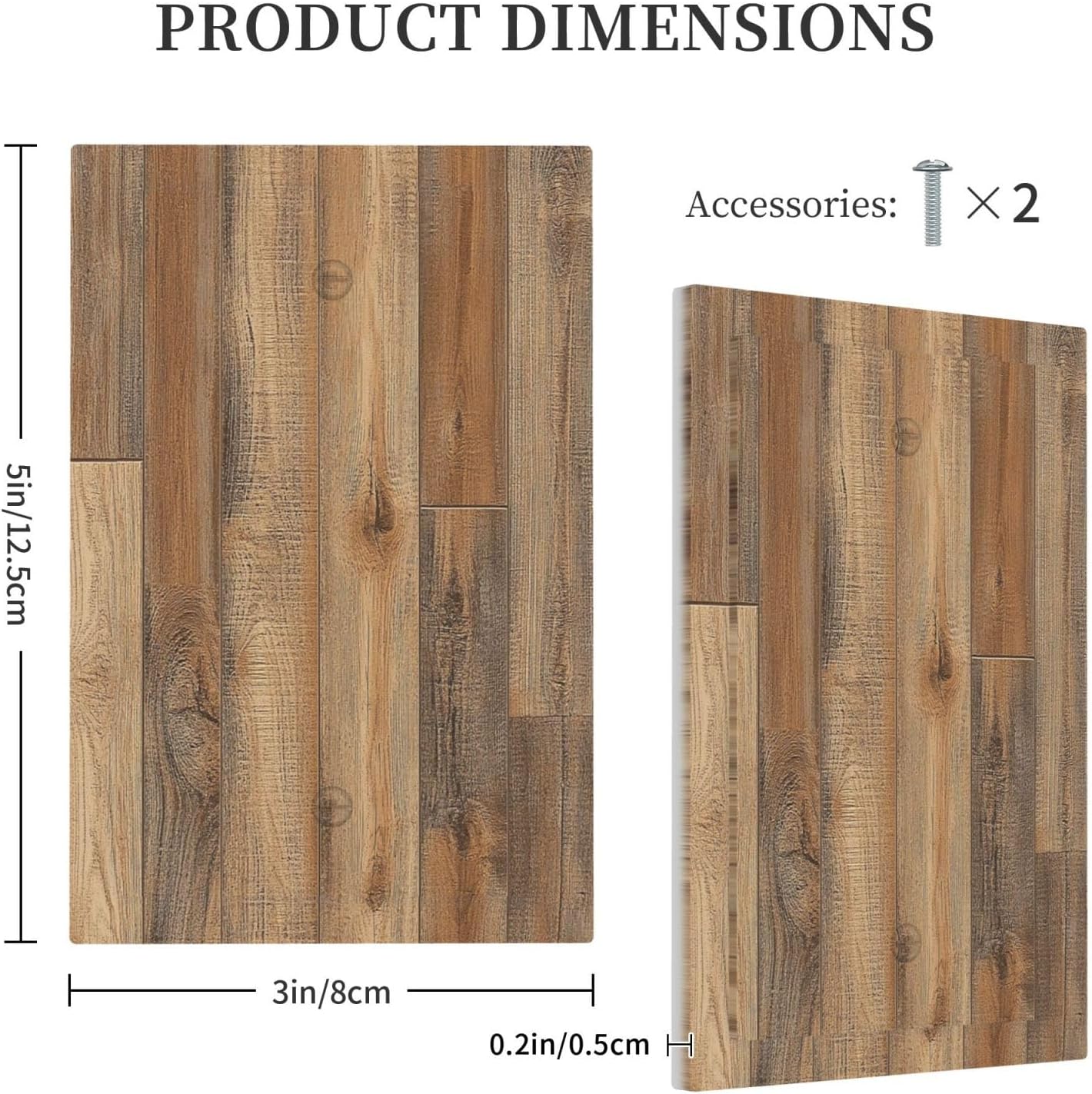 Light Switch Cover Plate Retro Rustic Brown Wood Grain 1 Gang No Device Blank Electrical Wall Plates Faceplate Decorative Switch Plate For Farmhouse Cabin Decor