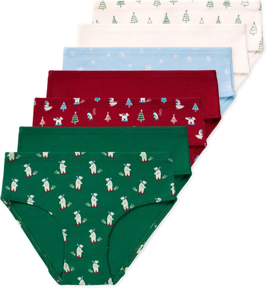 Lucky & Me Girls 100% Organic Cotton Underwear Briefs, Gracie 7 Pack