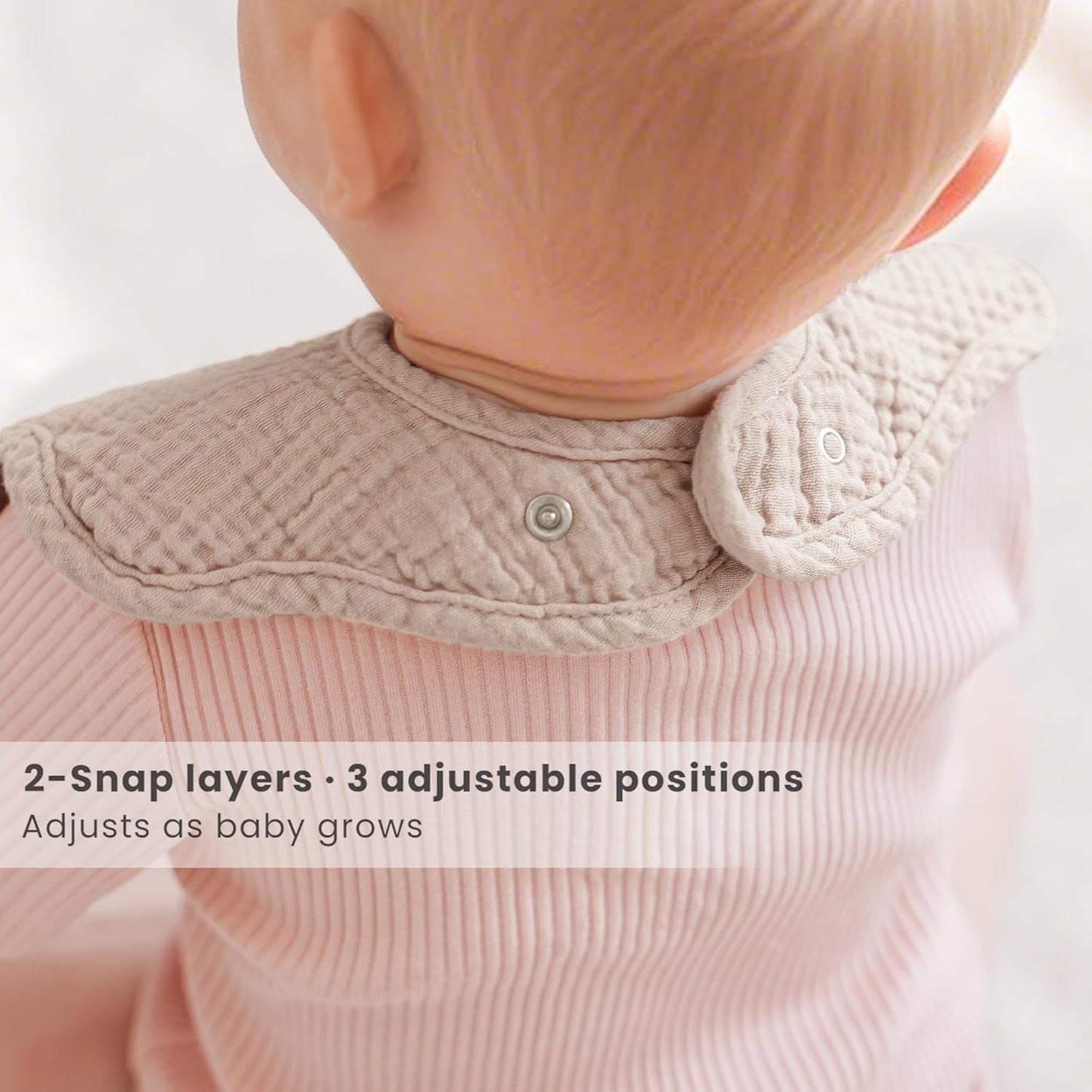 Konssy Muslin Baby Bibs 8 Pack, 100% Cotton Absorbent Bandana Drool Bibs for Teething and Drooling for Unisex Boys and Girls