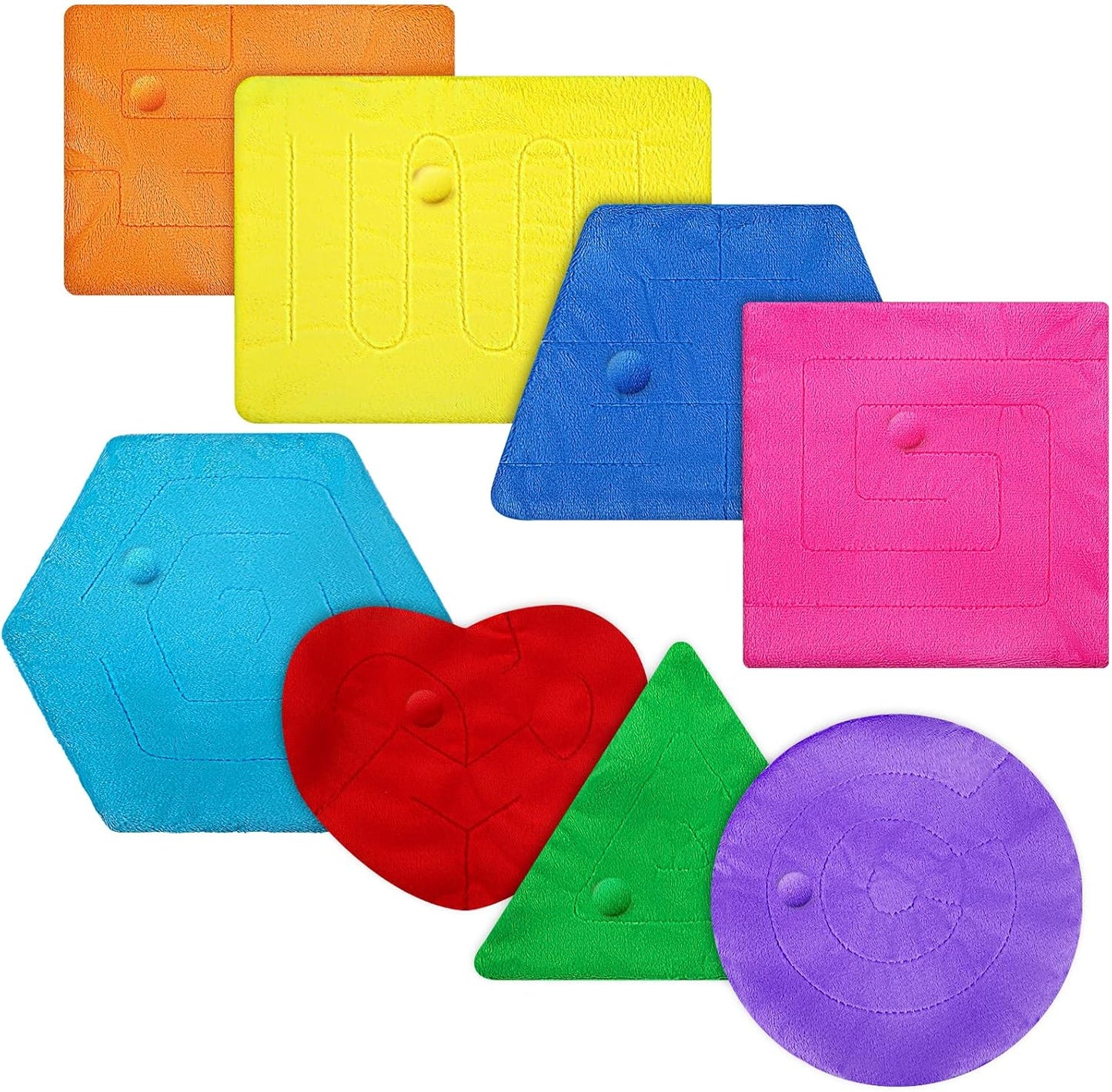 8 Pieces Fidget Marble Maze Mat Teaching Toys Calming Fidget Sensory Mat Stress Relief Toys Anxiety Relief Toys for Teens Adults School Home Classroom Reduce Anxiety Stress Improve Focus