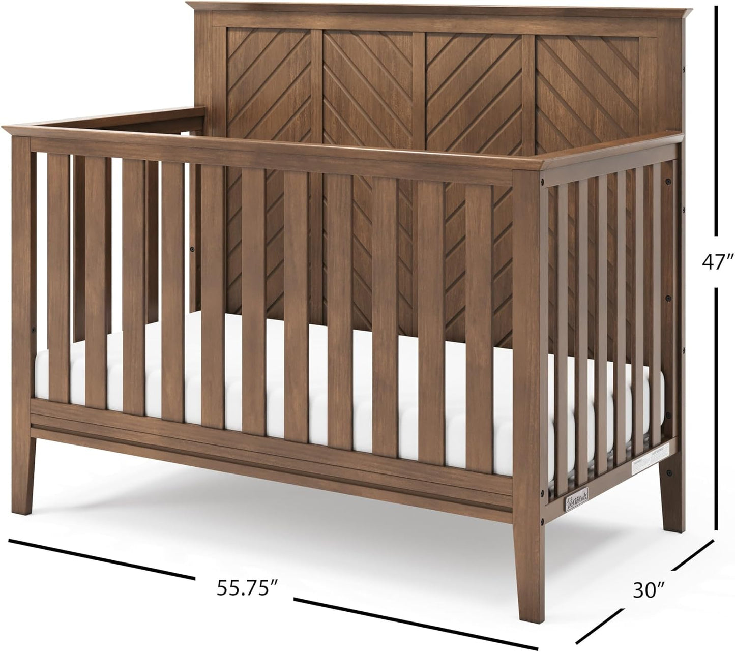 Child Craft Atwood 4-in-1 Convertible Crib, Baby Crib Converts to Day Bed, Toddler Bed and Full Size Bed, 3 Adjustable Mattress Positions, Non-Toxic, Baby Safe Finish (Cocoa Bean Brown)