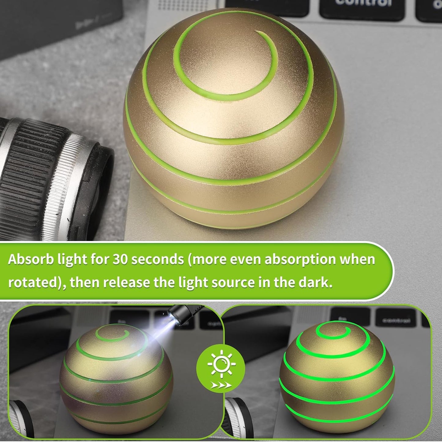 Luminous Desk Spinning Toys for Kids Adults, Metal Kinetic Stress Ball, Optical Illusion Fidget Spinner, Glow in The Dark Fingertip for Office Classroom, Stress Relief Anti Anxiety Birthday Gifts