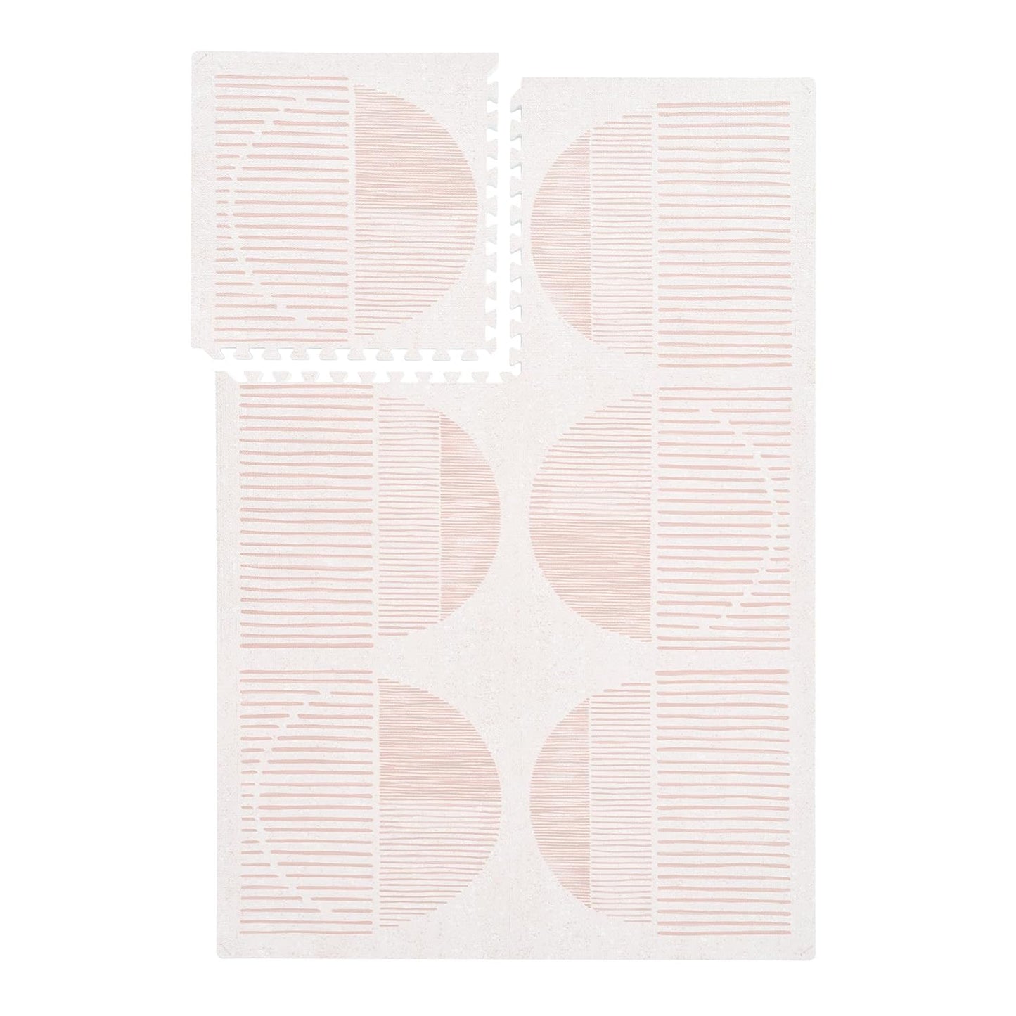 Super 1 Inch Thick Premium Quality Exercise & Baby Foam Play Mats - Expandable & Large Non-Toxic Odorless Floor Mat - 6 Tiles Spacious 6x4ft, Peel-Resistant - Cream Pink