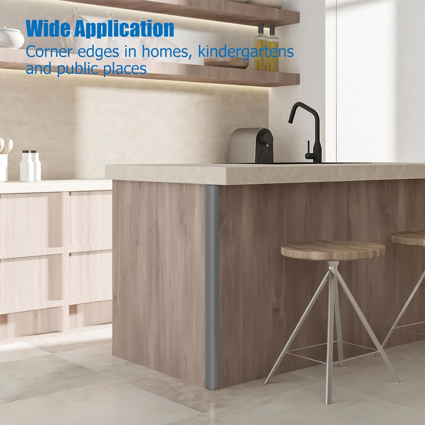 Wall Corner Edge Protector 4 Pack,1.57x1.57x23.62x0.28 inch Soft Baby Proof Corner Guards for Sharp Edges, Self-Adhesive Corner Protectors for Home, Kindergarten,Thickness-7mm(0.28 in)