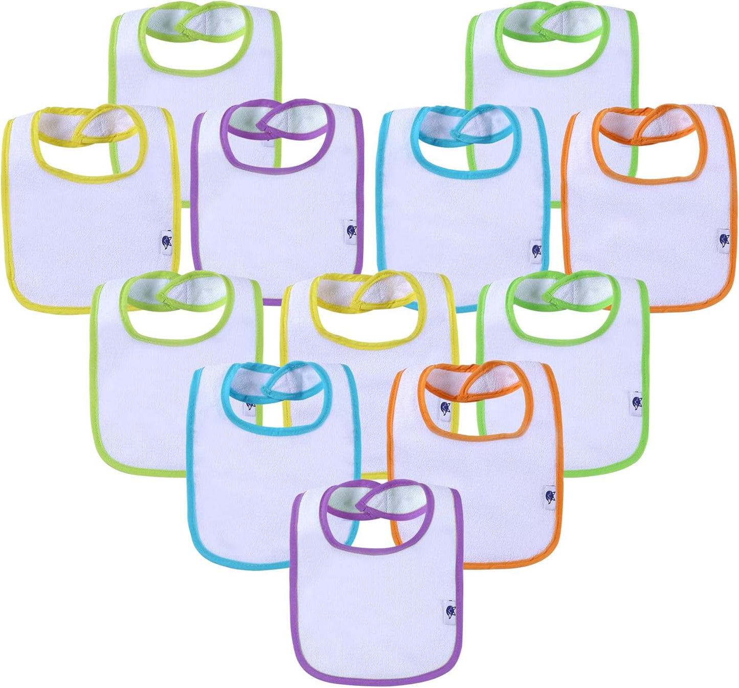 SPINFOX Waterproof Baby Bibs for Girls, Boy, Unisex Drool Bib Cotton Solid Knit Infant Feeding Bibs