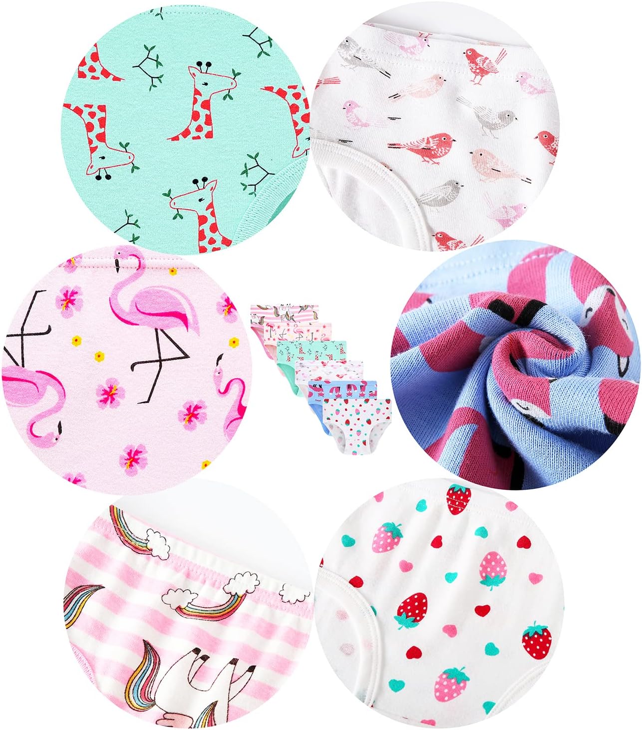 Barara King Little Girls' Soft Cotton Underwear Toddler Undies Kids panties