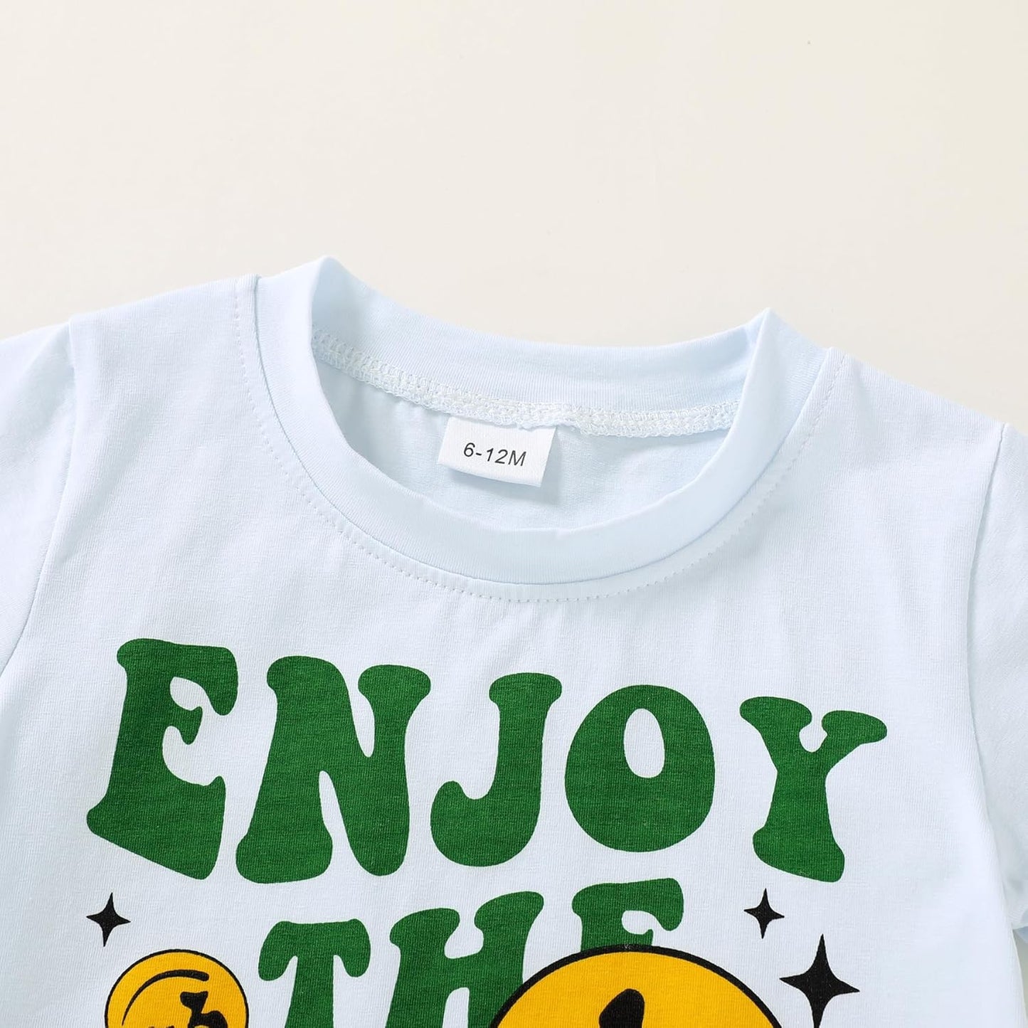 Happy Town Toddler Clothes Baby Boy Girl Smiley Face Shirt Short Sleeve T-Shirt Tee Summer Tops Outfits