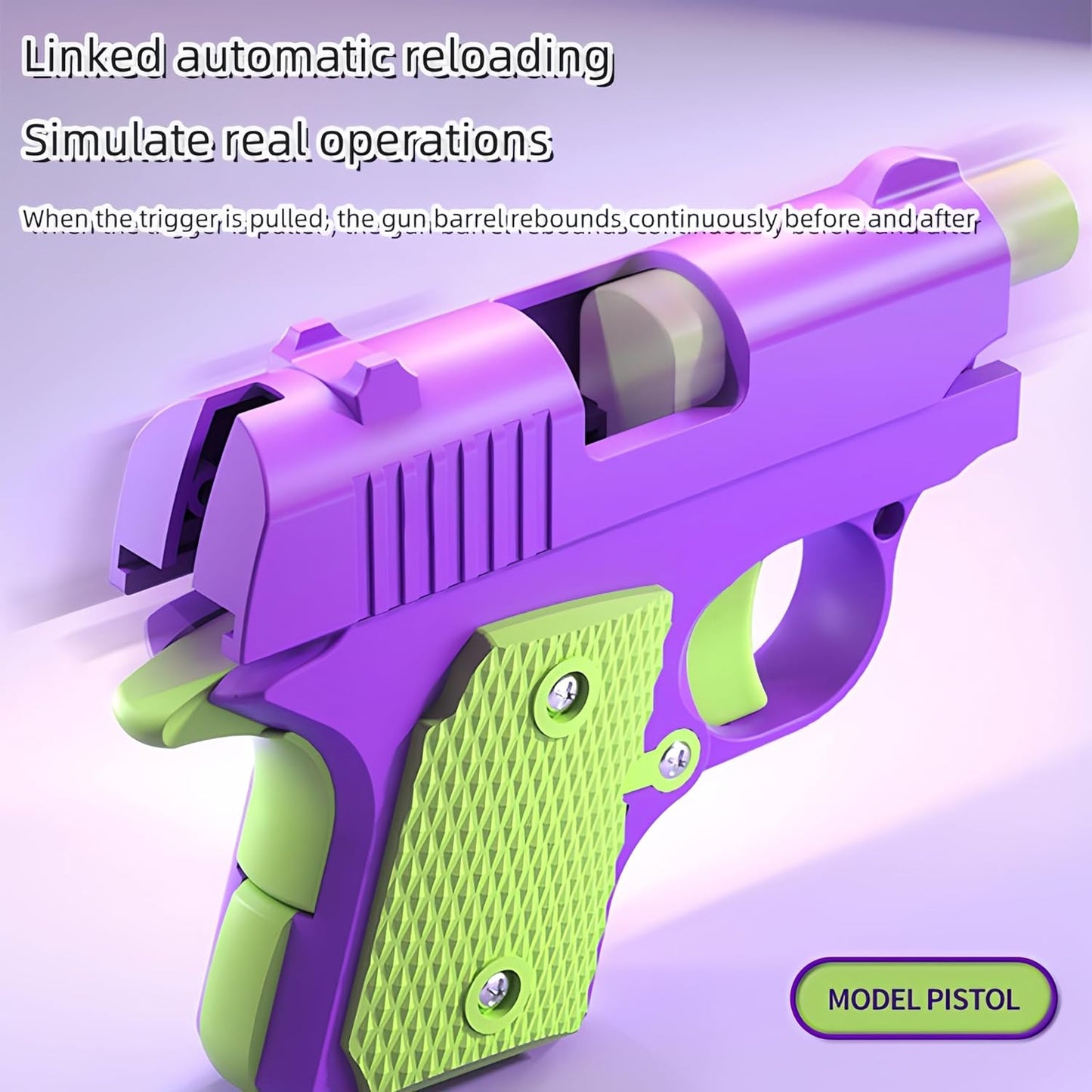 1911 3D Printed Small Pistol Toys,Suitable Toys for Adults and Kids, Stress Relief Pistol Toys for Adults, Suitable for Relieving ADHD, Anxiety, Best Gift for Adults and Kids (RedYellow)