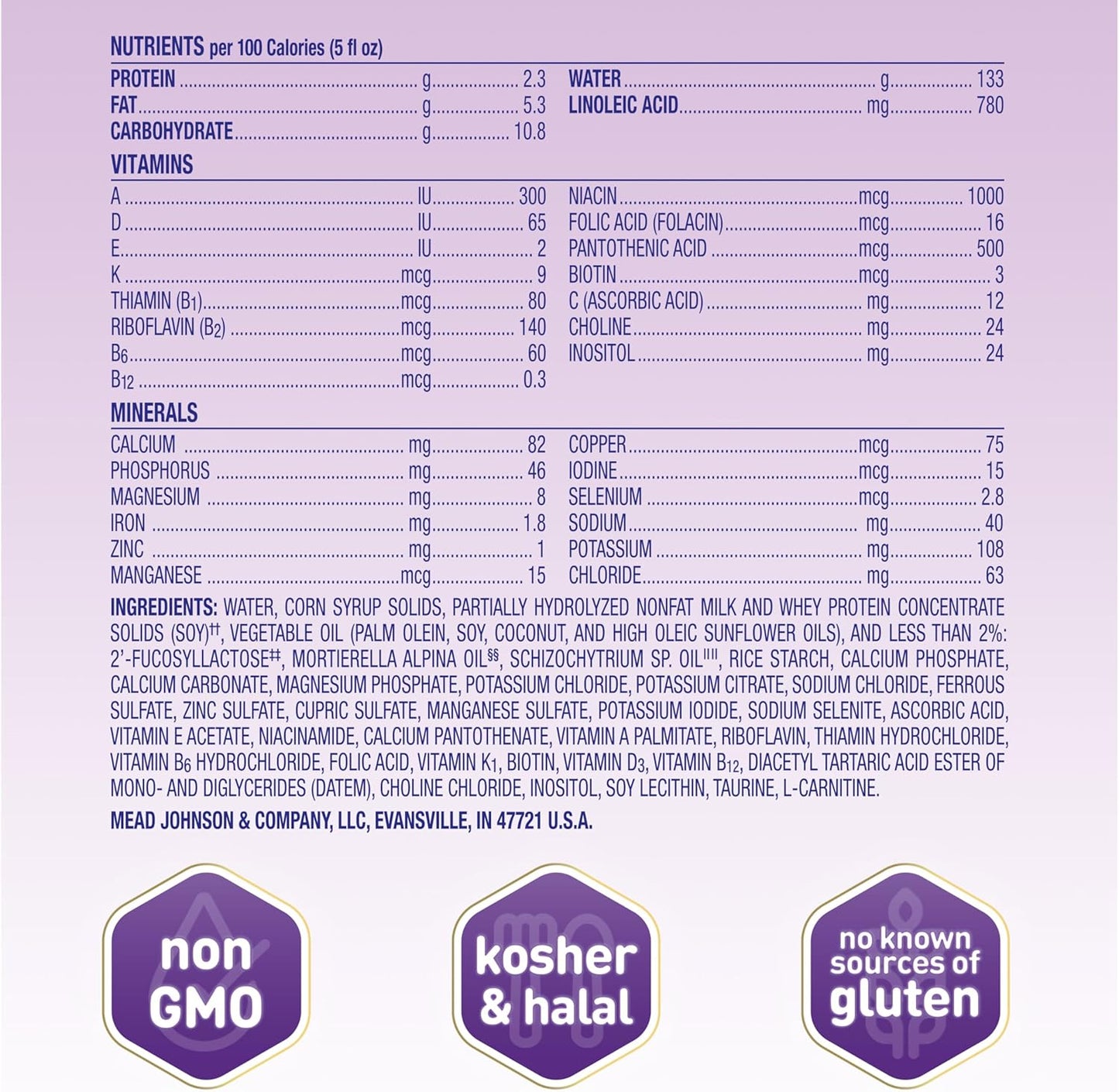 Enfamil NeuroPro Gentlease Baby Formula, Infant Formula Nutrition, Brain and Immune Support with DHA, Proven to Reduce Fussiness, Crying, Gas and Spit-up in 24 Hours, Liquid Bottle, 2 Oz, 48 Total