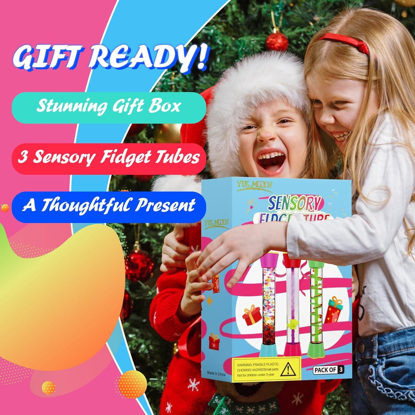 Sensory Fidget Tubes - Calm down Toys for Kids - Sensory Tubes for Calm Down Corner Supplies,Occupational Therapy - Promotes Calmness & Independent Play - Securely Sealed, No Leaks