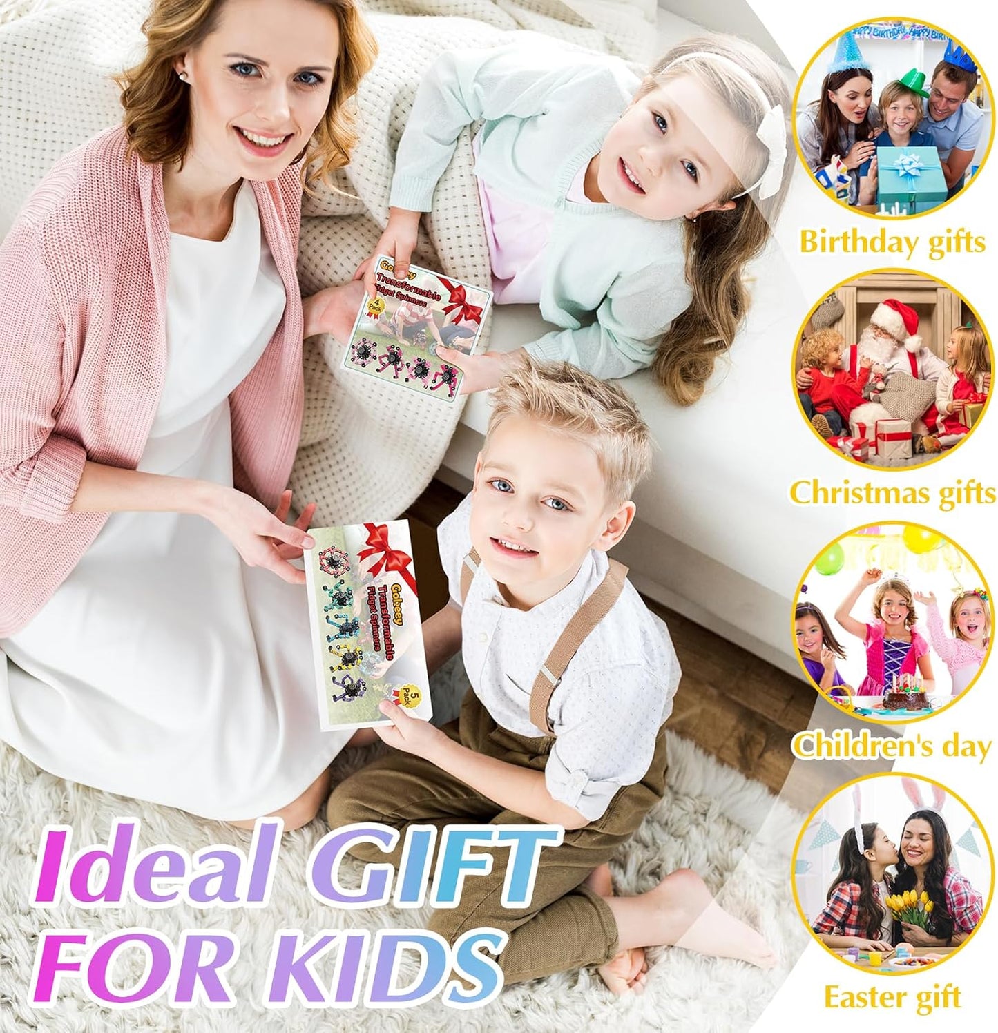 Gokeey Transformable Fidget Spinners for Kids and Adults Stress Relief Sensory Toys for Boys and Girls Fingertip Gyros for ADHD Autism for Kids