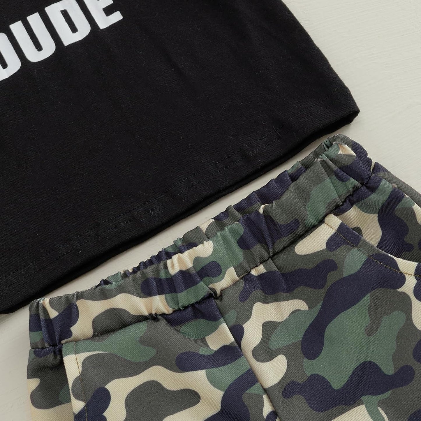 wdehow Toddler Kids Baby Boy Summer Clothes Sets 1T 2T 3T 4T 5T Letter Print Short Sleeve Tops Camouflage Shorts Outfits