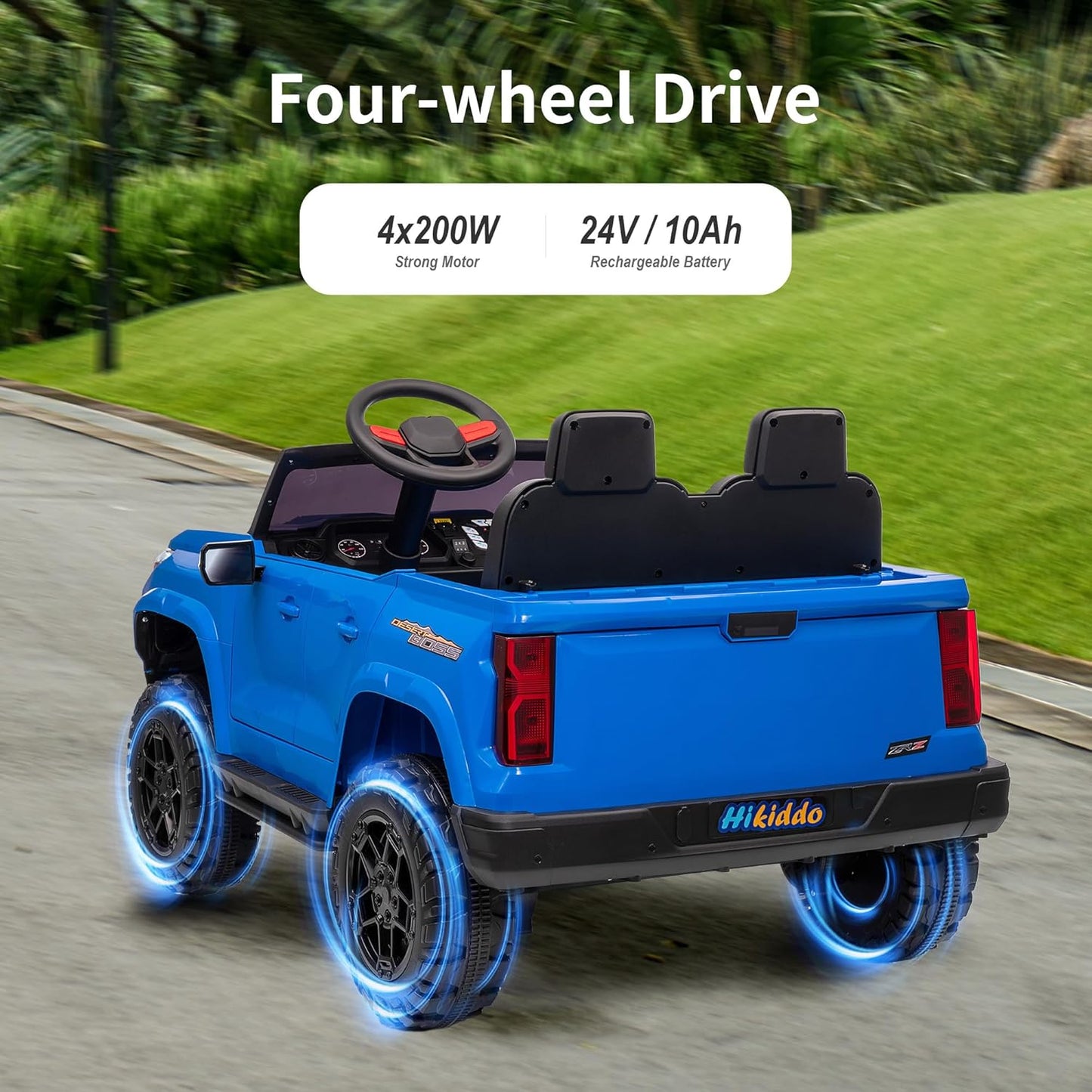 24V 10Ah Ride on Toy for Big Kids, 4x4 2 Seater Electric Kids SUV Car to Drive with Remote Control, 4x200W Motors - Blue