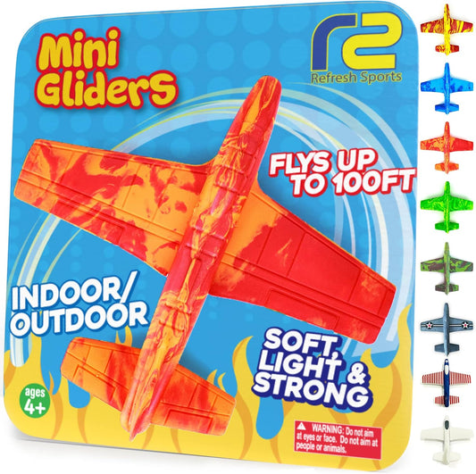 Airplane Toy Foam Glider Plane for Kids: Best Outdoor Beach Toys for Boys & Girls - Pool Toys for Kids & Fun Flying Gliders Easy Throwing Air Planes - 4 Year Old Boy Birthday Gift 5 6 7 8 9 2-4 8-13