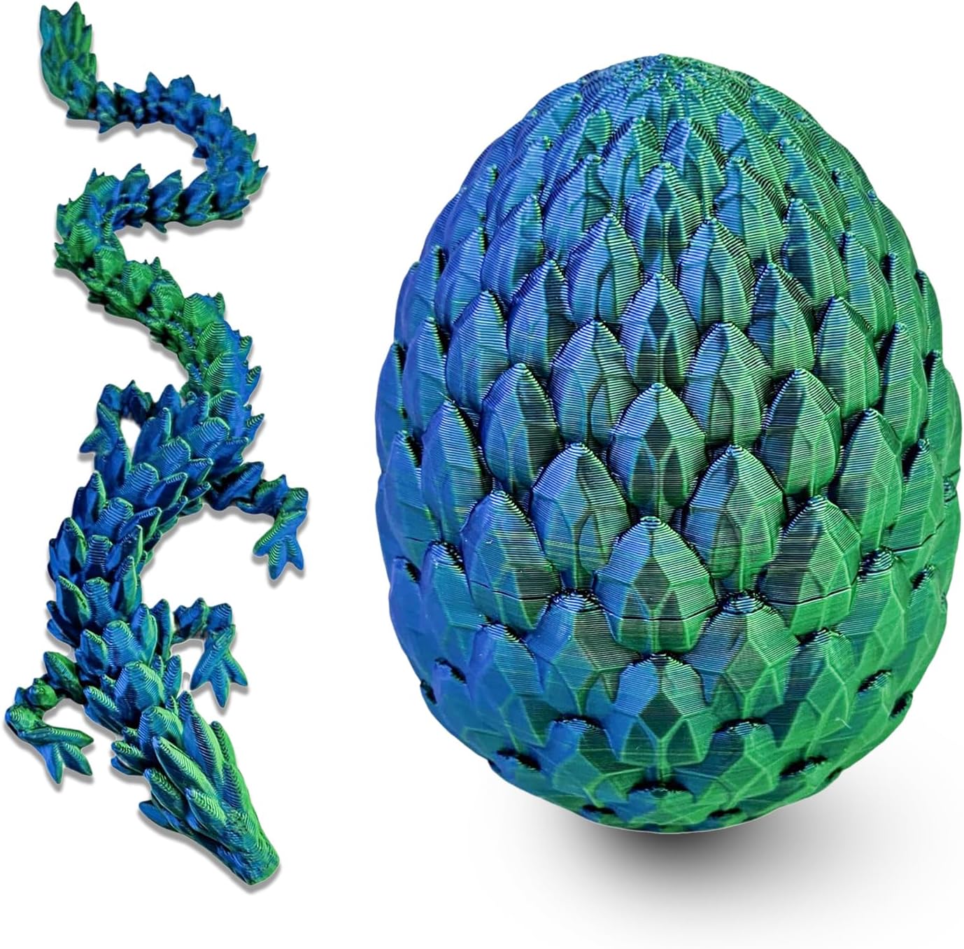 Easter Dragon Eggs 3D Printed Dragon Egg with Dragon Inside Articulated Crystal Dragon Fidget Toy Mystery Easter Suprise Home Office Decor Executive Desk Toys