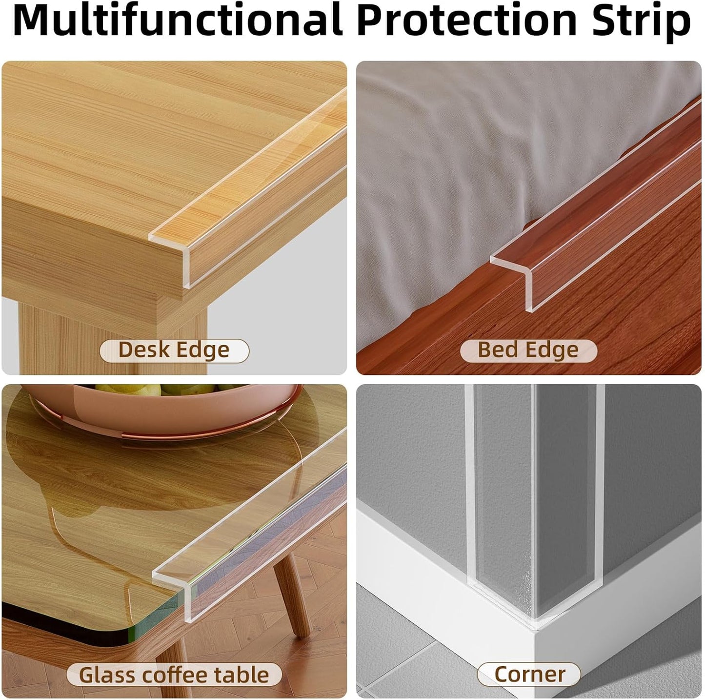 Clear Edge Protector,Safe Corner Protector, Anti-Sharp Edge Protector, for Furniture, Drawers, Tables, Cabinets 1.18inX3.28FT