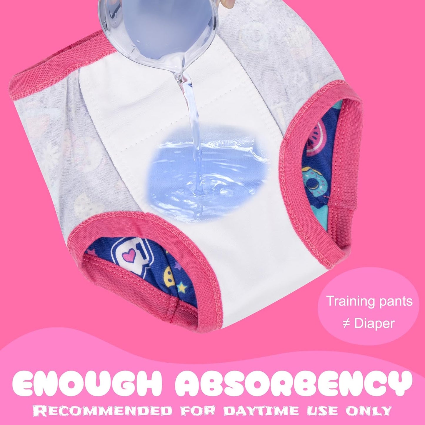 BIG ELEPHANT Toddler Training Pants, Soft Cotton Absorbent Training Underwear for Baby Boys & Girls