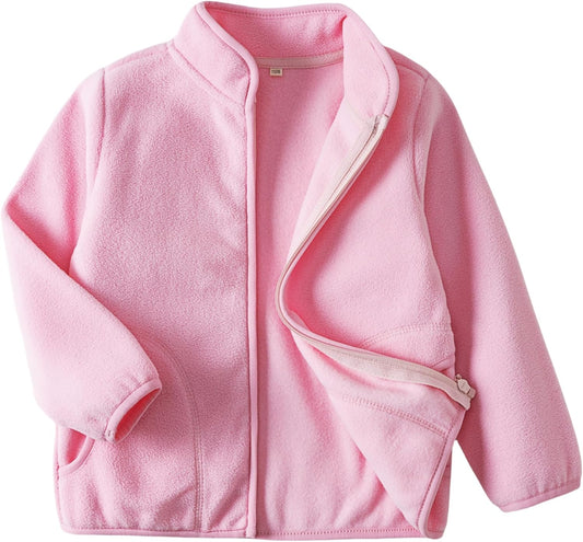 Toddler Fleece Jacket Kids Lightweight Outerwear Boys Girls Long Sleeve Fall Spring Coat 2-12 Years