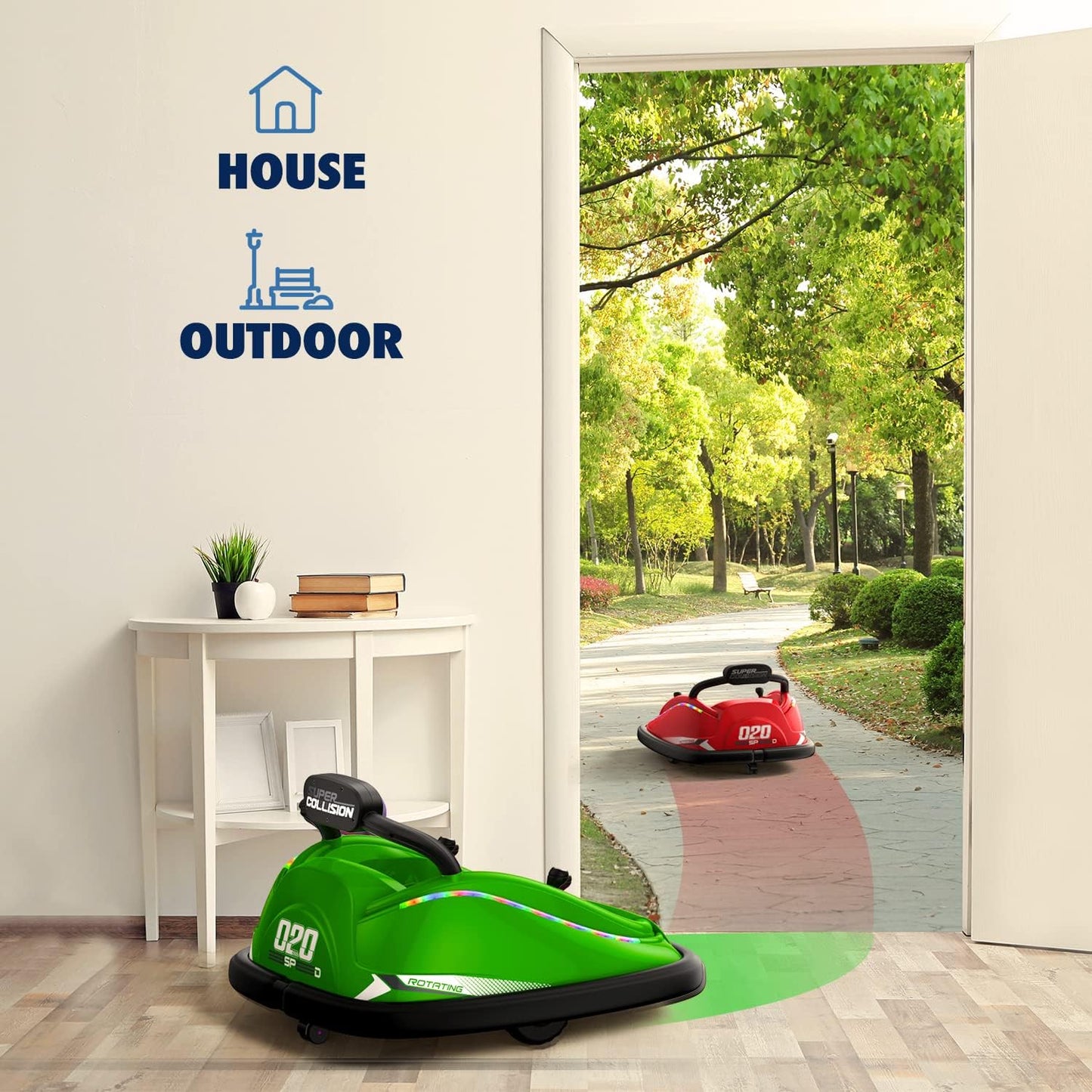 Bumper Car, 12V Electric Kids-Bumper Car Ride Toys with Remote and Music Function, Perfect Kids Gifts Baby for Toddlers 1-6 for Birthday