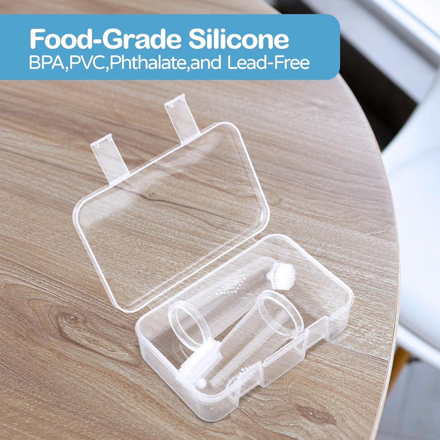 dearlomum Finger Toothbrush for Teething Training, Silicone Oral Cleaner for Newborns and Toddlers, 2PCS