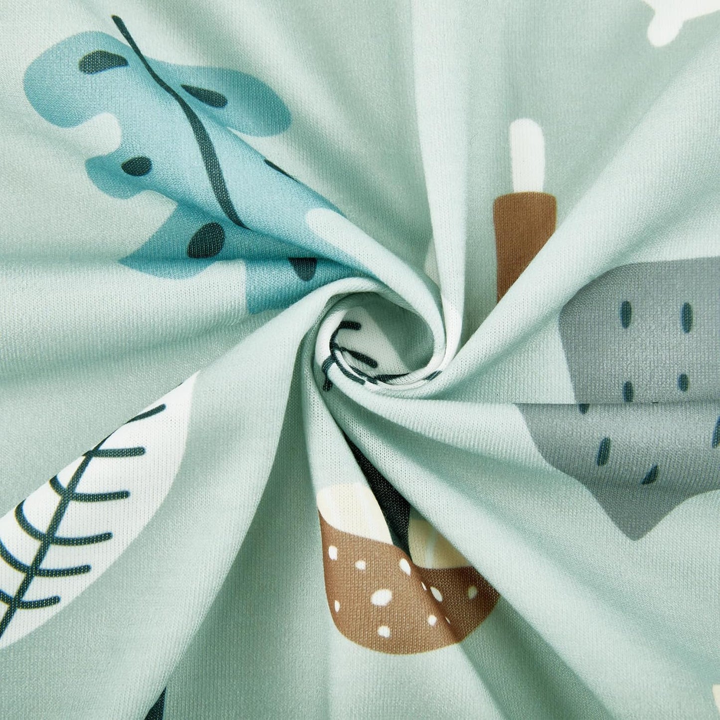 TILLYOU Changing Pad Cover Set in Soft Jersey Material - Fits 32"/34''x16 Contoured Pad for Babies, Jungle Walk and White Stripes