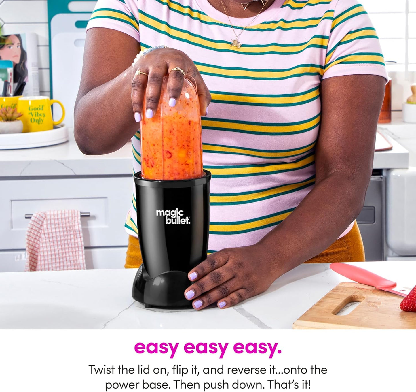 Magic Bullet® Blender Set, 7-Piece Set, 250W Blender and Food Processor, 2 Blending Cups, Cross Blade, Compact Design, Smoothies, Sauces, Silver, MBR-0701AK