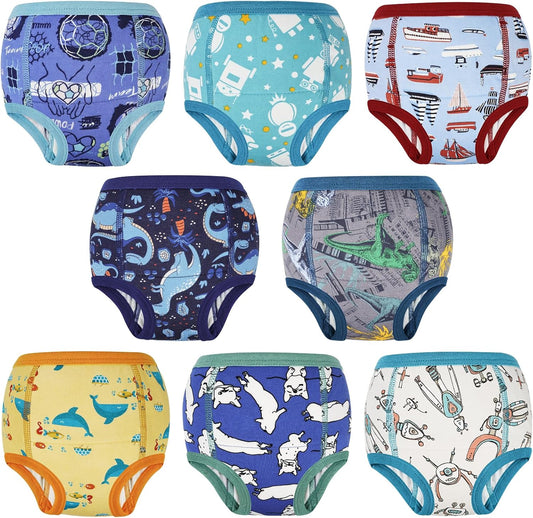 MooMoo Baby Absorbent Potty Training Pants 8 Packs Cotton Training Underwear for Boys 6T