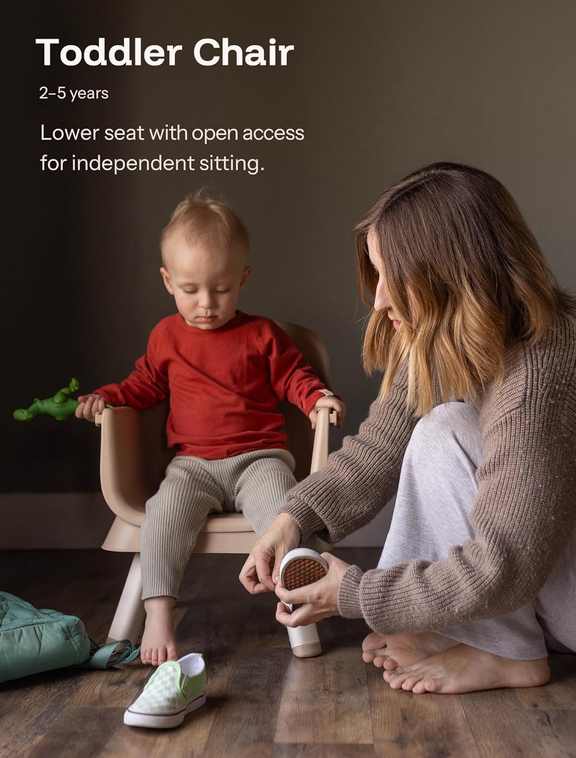 HARPPA 6 in 1 Baby High Chair, Convertible Infant Feeding Chair for Babies & Toddlers Table, Dining Booster Seat with Removable Tray, Khaki