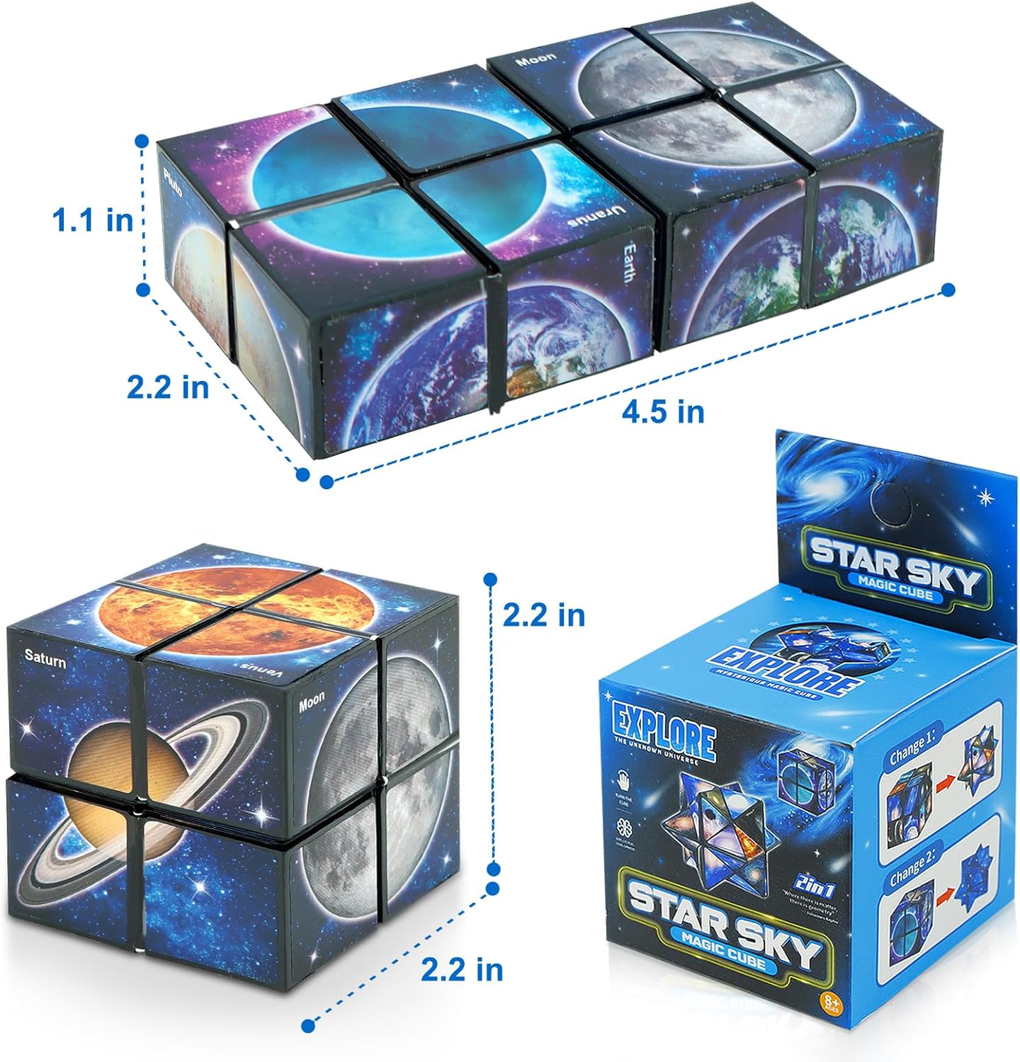 Star Cube Magic Cube Set, 2 in 1 Yoshimoto Cube for Kids and Adults, Toy for Boys and Girls Ages 8-12
