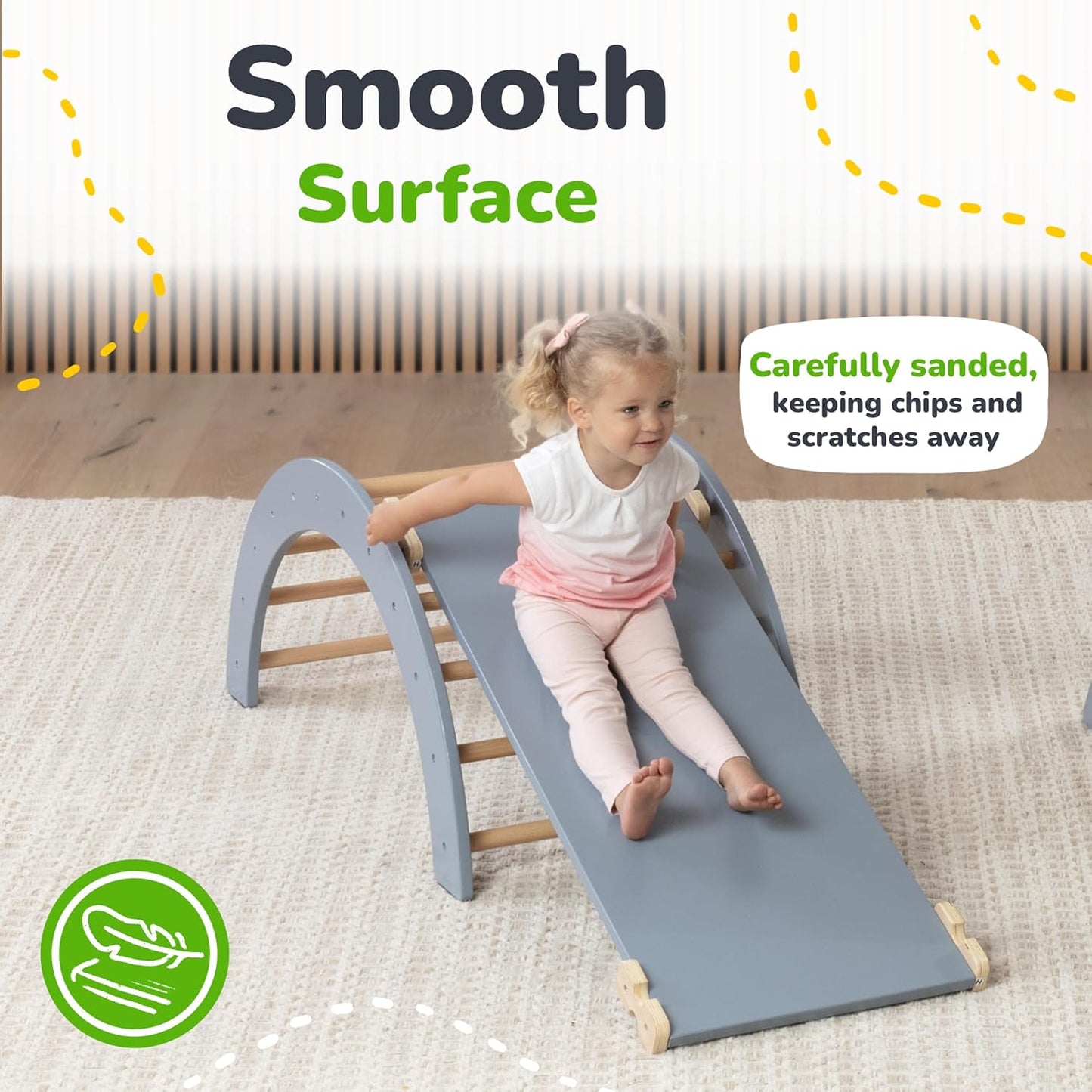 6-in-1 Pikler Triangle Climbing Set - Climbing Toys for Toddlers - Montessori Climbing Set - Indoor Wooden Play Gym for 2-6-Year-Olds - Light Gray