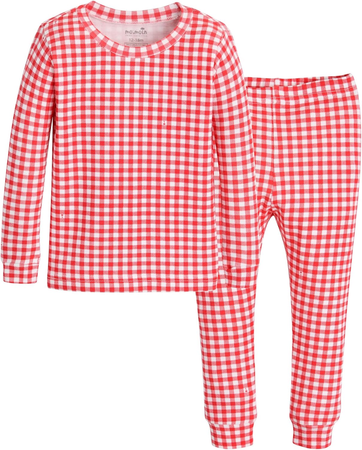 moimoln Plaid Check Soft Cotton Modal 6M-8Y Baby Toddler Long-Sleeve Snug-Fit Pajama Sleepwear Daily