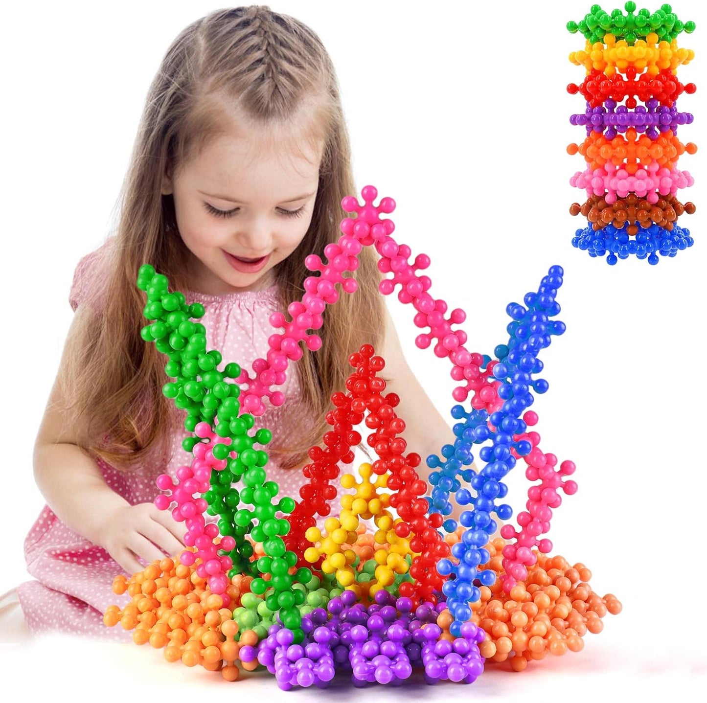 250 Pieces Building Blocks Kids STEM Toys Educational Building Toys Interlocking Solid Plastic Discs Sets for Preschool Boys and Girls Aged 3+