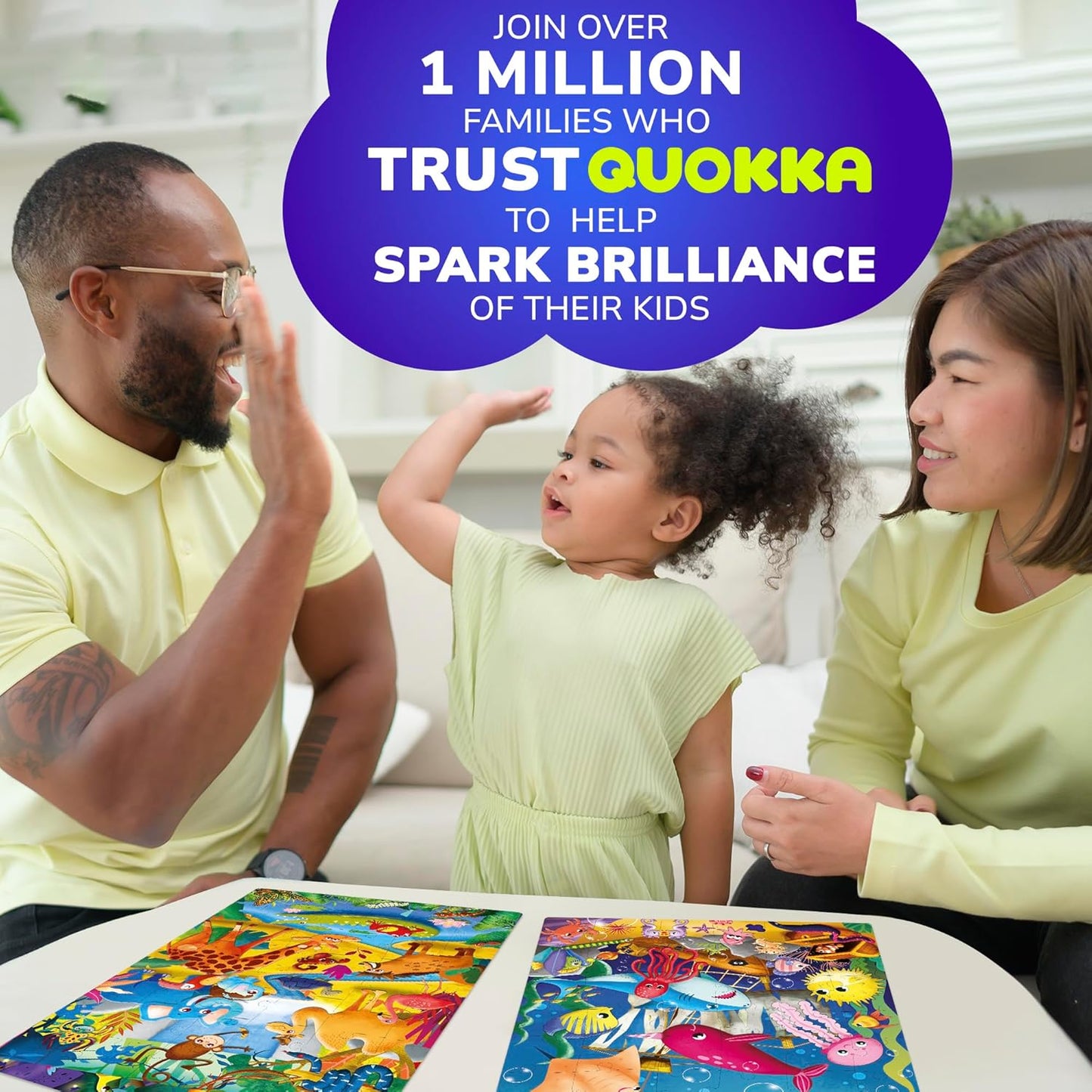 QUOKKA Puzzles for Toddlers 4-6 – 4 x 48 Pieces Jigsaw Puzzles for Kids Ages 3-5 – Learning Insects, African, Amazon, Ocean Animals Puzzle for 2-4 – Jigsaw Game for Boy and Girl 4-8 Year Old