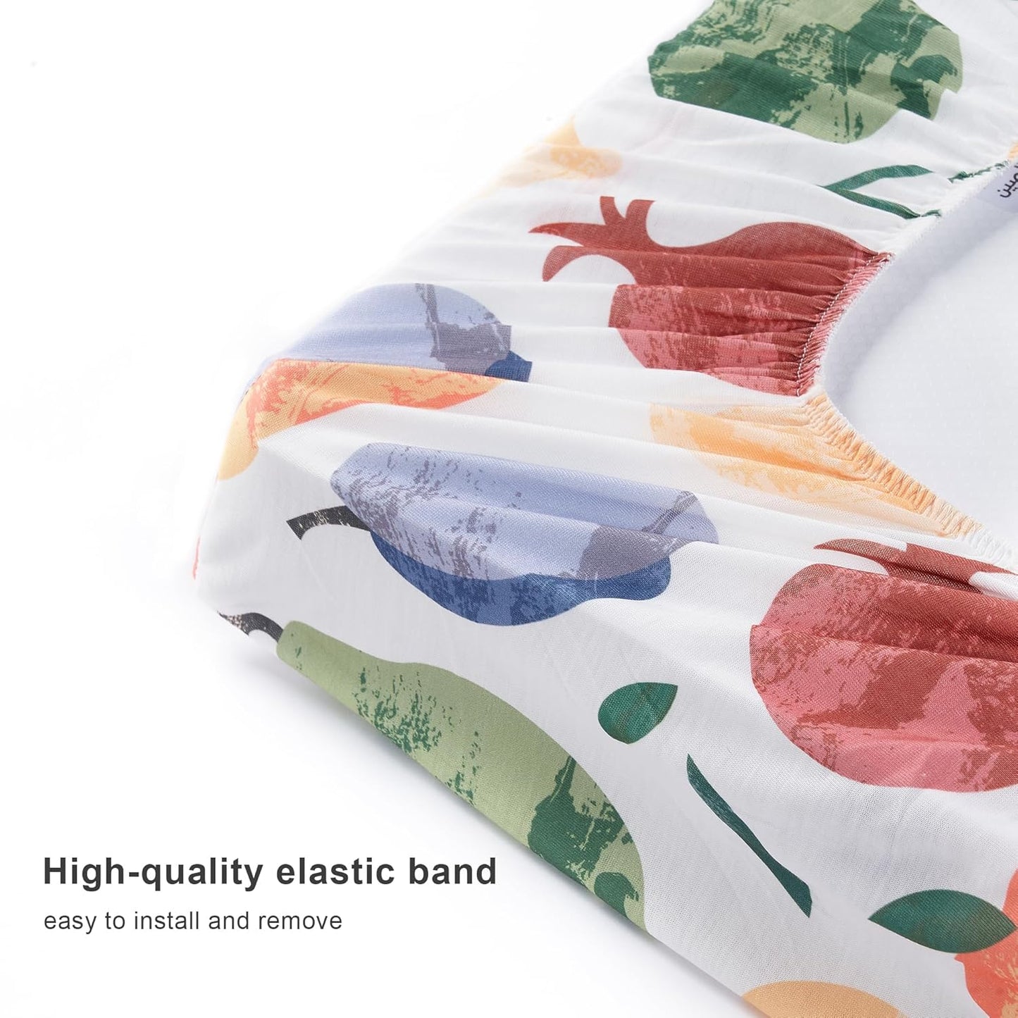 TILLYOU Baby Changing Pad Cover, Changing Table Cover for Girls Boys, Ultra Soft Breathable, 2 Pack Fruit Shadow & orangish