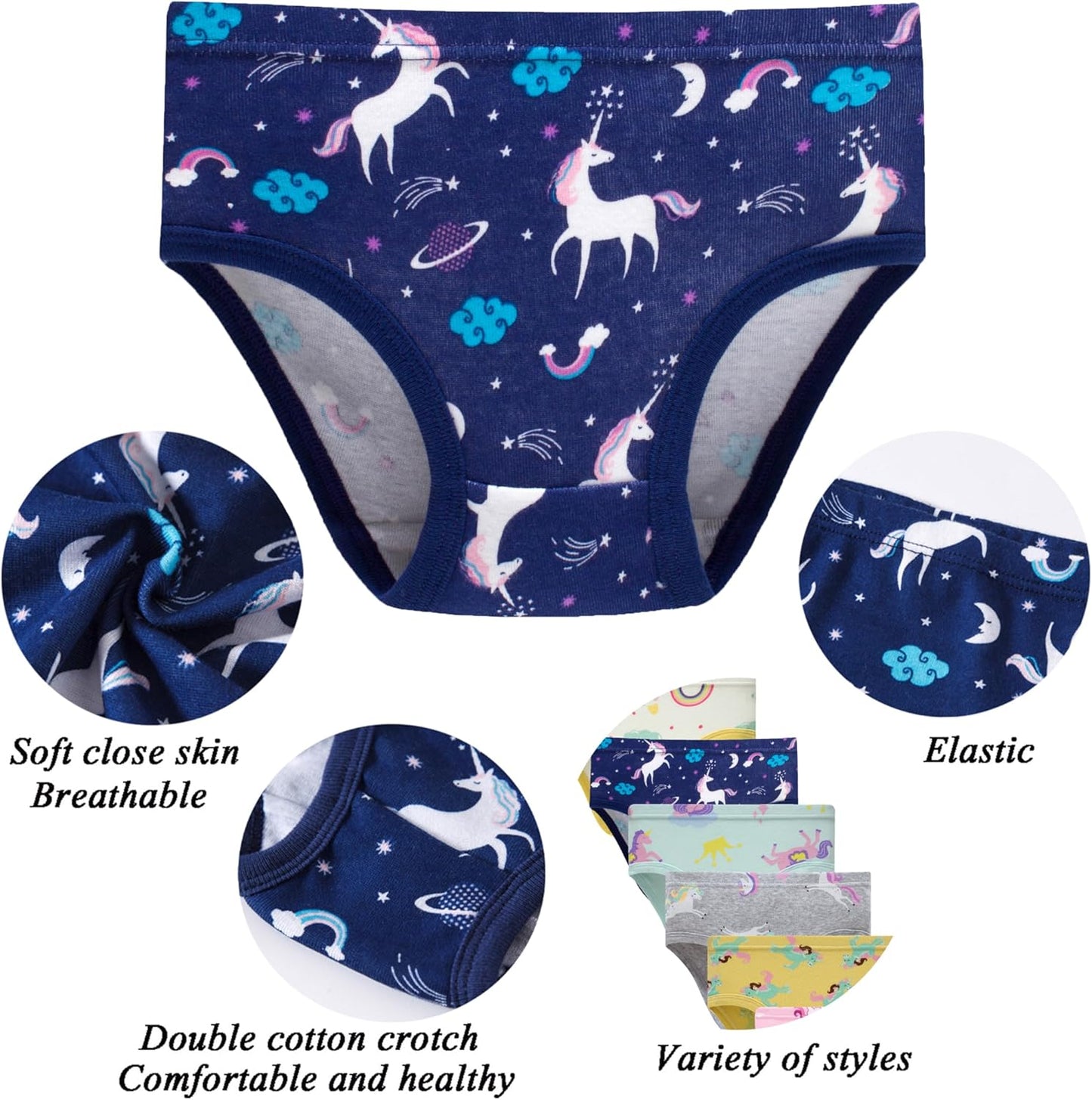 Boboking Soft Cotton Underwear Toddler Girls'Briefs Soft Undies