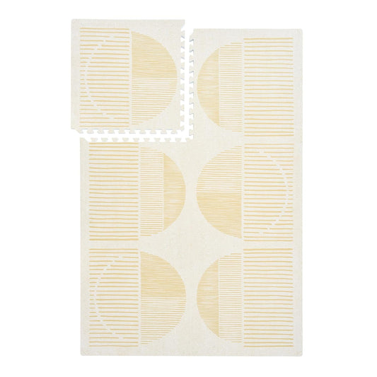 Super 1 Inch Thick Premium Quality Exercise & Baby Foam Play Mats - Expandable & Large Non-Toxic Odorless Floor Mat - 6 Tiles Spacious 6x4ft - Peel-Resistant - Ecru Linen