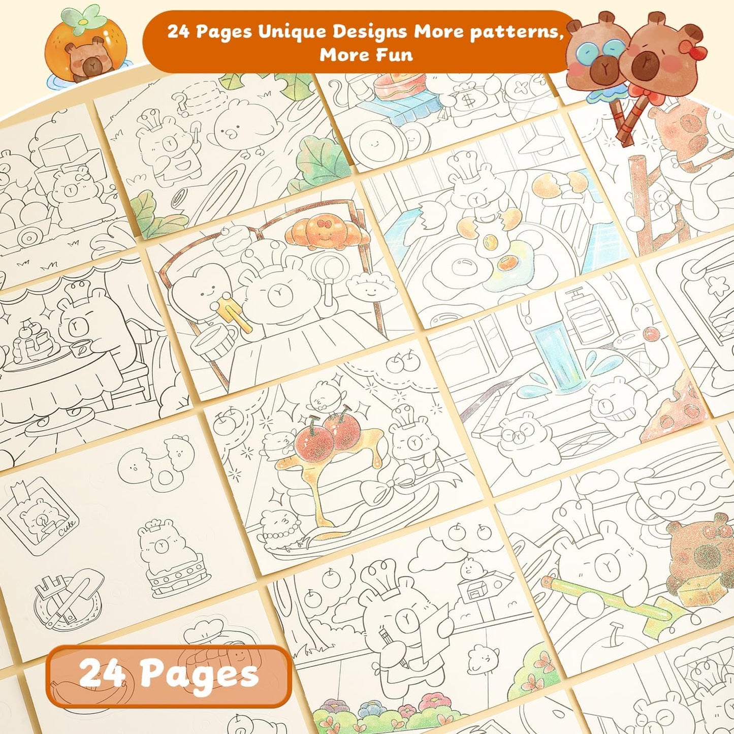 Paint with Water Coloring Books for Kids Ages 3-5, 4-8 – Cute Coloring Book for Teens,Arts and Crafts for Kids Ages 3 4 5 6 7 8+, Birthday Gift Toys for Girls Boys,Travel Toys-Capy