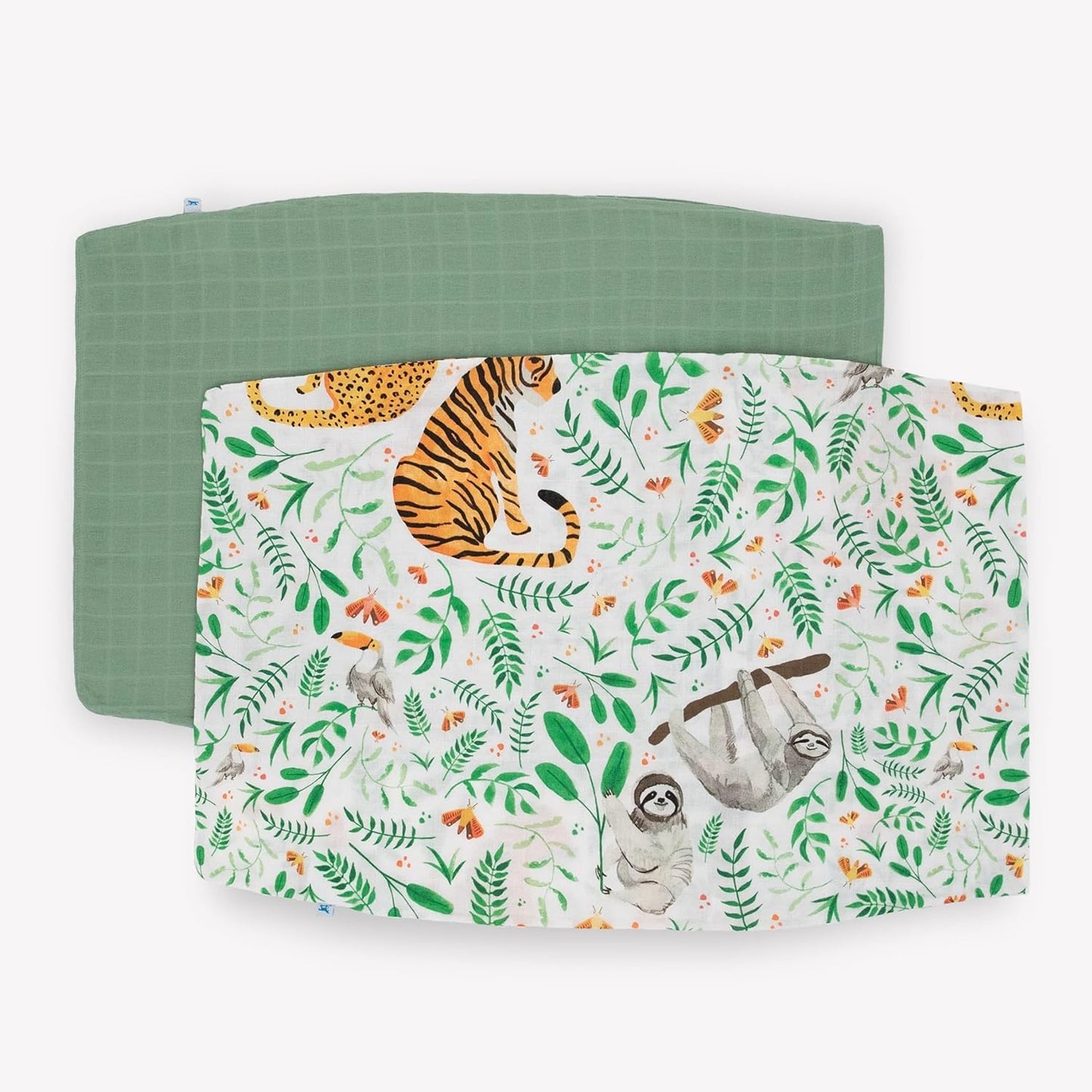 Little Unicorn Standard Pillowcase 2 Pack | Super Soft & Breathable Muslin Fabric | Snug Envelope Closure (Mighty Jungle)