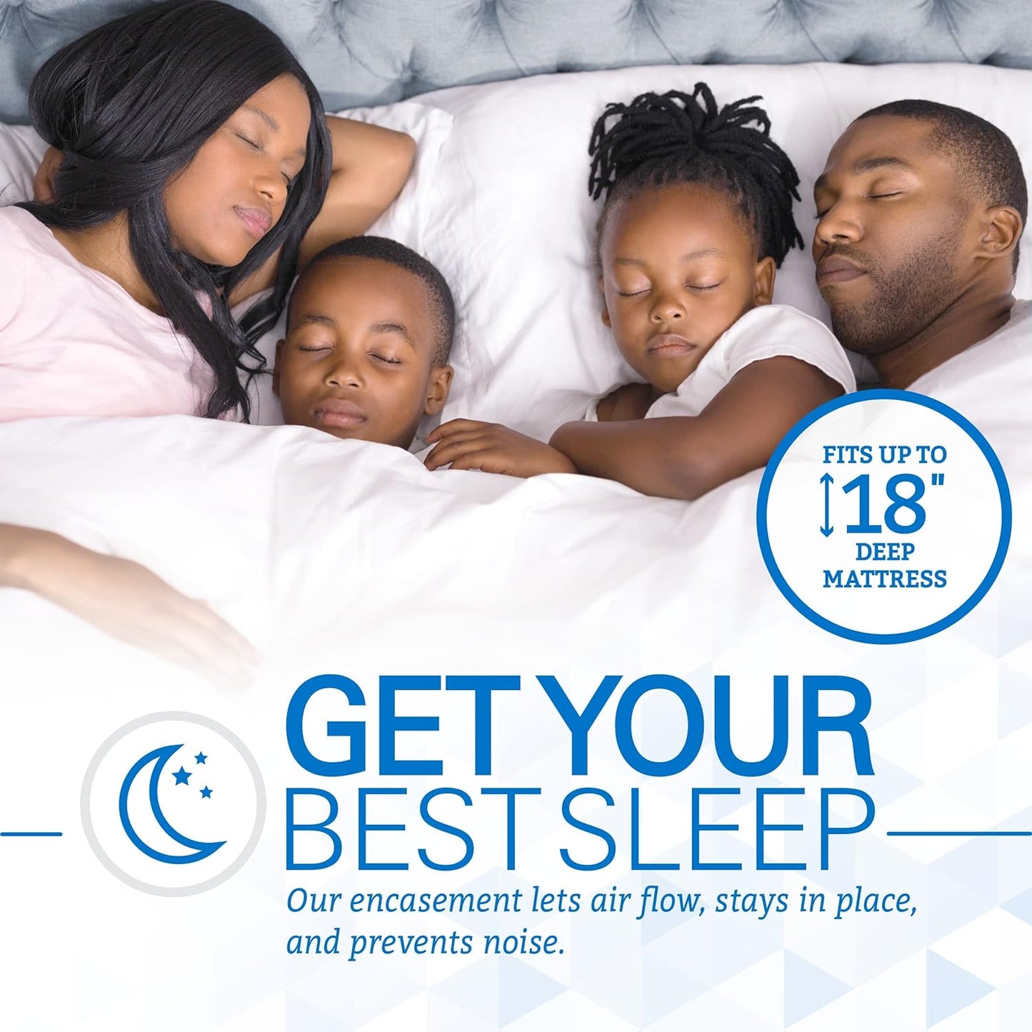 SafeRest Zippered Mattress Protector - Premium 15-18 Inch Waterproof Mattress Cover for Bed - Breathable, Noiseless Washable Mattress Encasement - Queen