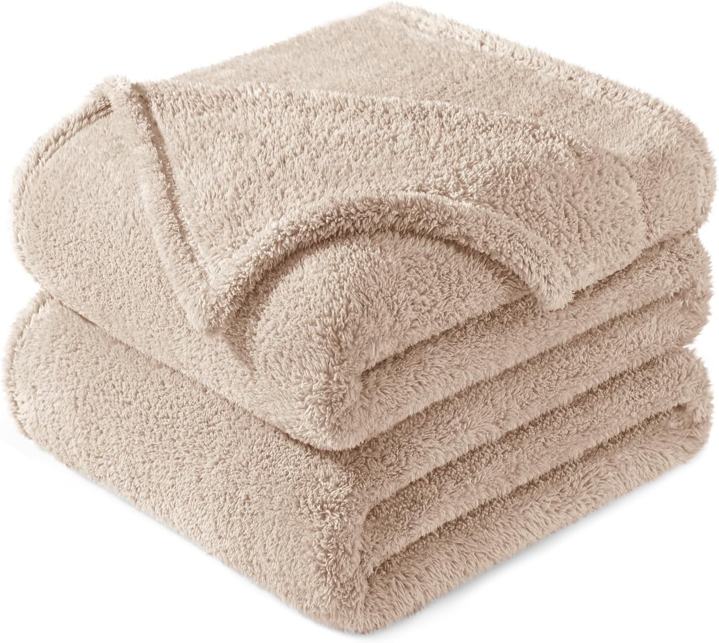 Exclusivo Mezcla Twin Size Flannel Fleece Blanket, Super Soft Velvet Plush Bed Blanket, Fuzzy Cozy and Warm for All Seasons, 60x80 Inches, Camel