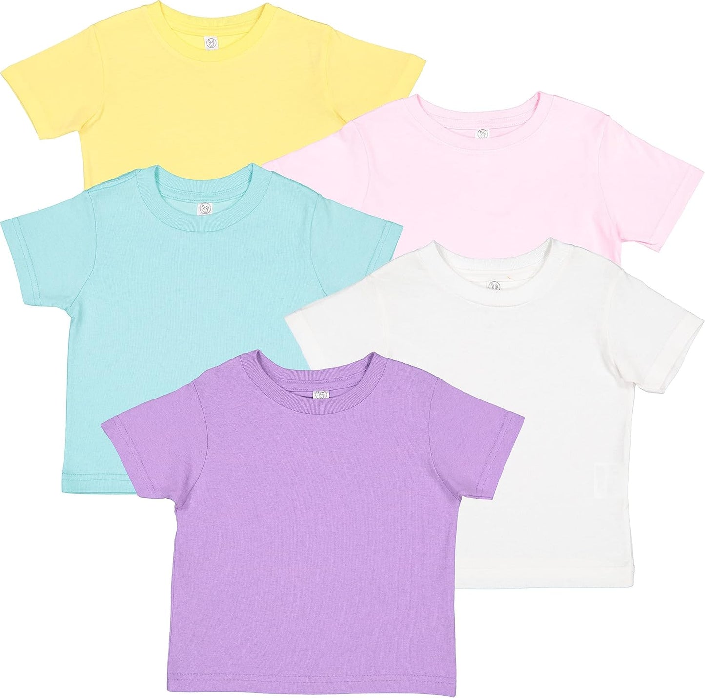 RABBIT SKINS, Infant Baby Fine Jersey Short Sleeve Tee 5 Pack