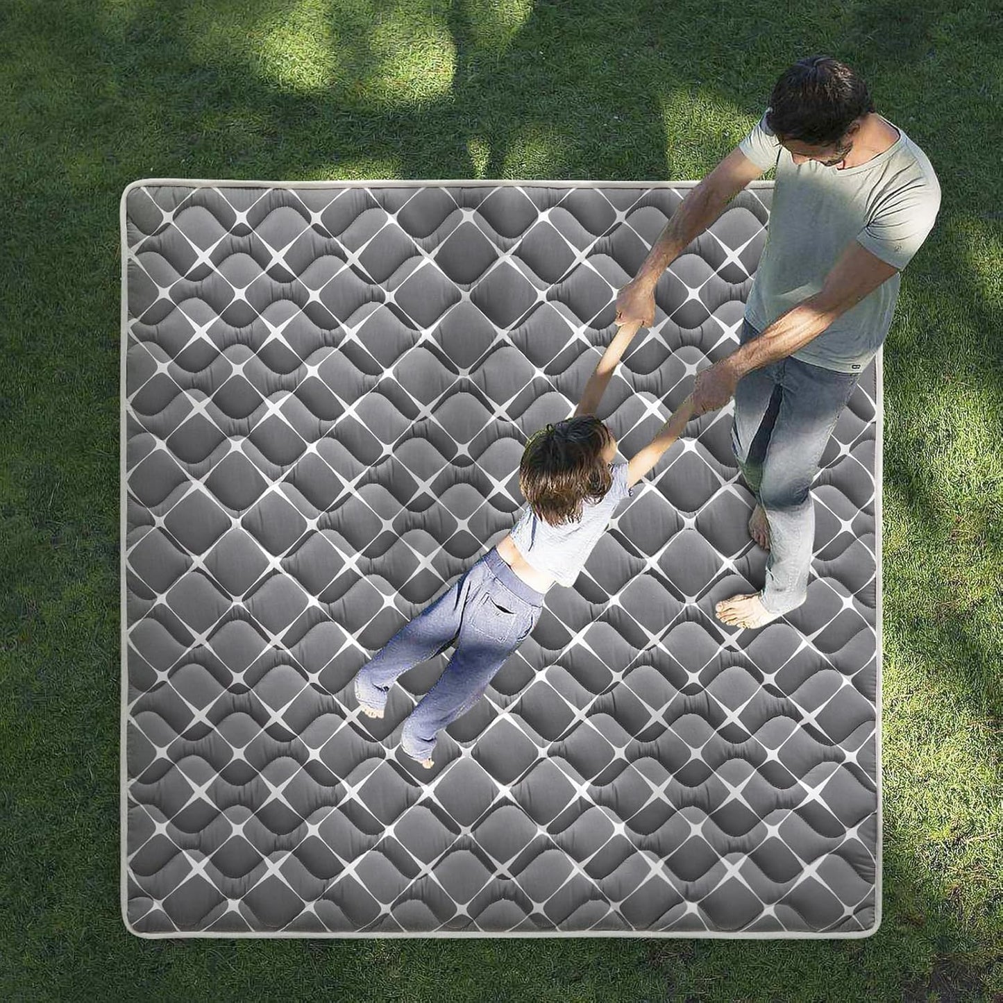 Vibe Bear High-Density Foam Baby Play Mat, 47x47 Inches Thicken One-Piece Comfortable and Soft Baby Playmat, Non Slip Washable Floor Mat for Infants, Toddlers