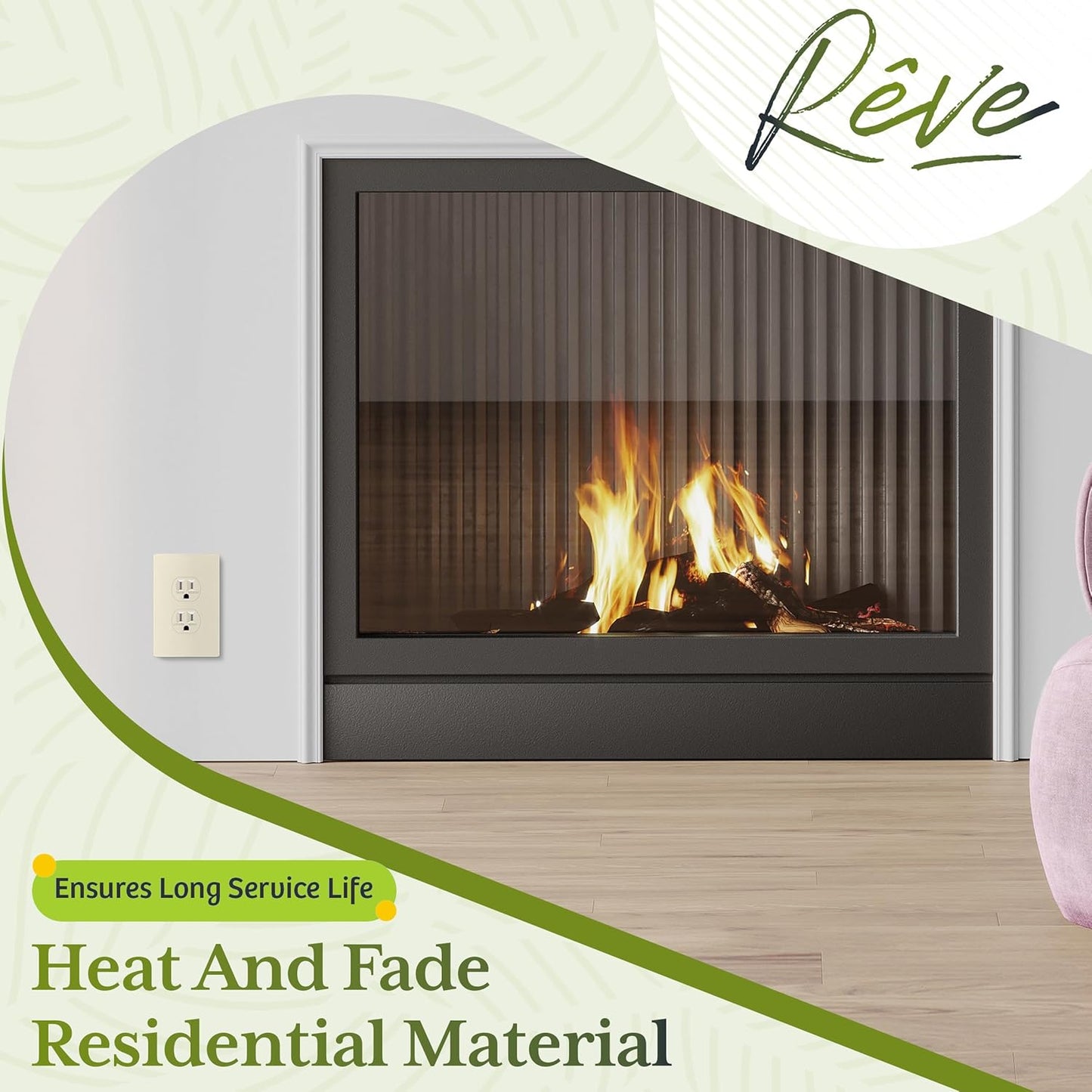 TG Mid-Size Screwless Duplex Wall Plate, Child Safe Receptacle Outlet Cover, Medium Size 1-Gang 4.88" H x 3.11" L, Polycarbonate Thermoplastic, UL Listed, SP-MS1-LA5P, Light Almond (5 Pack)