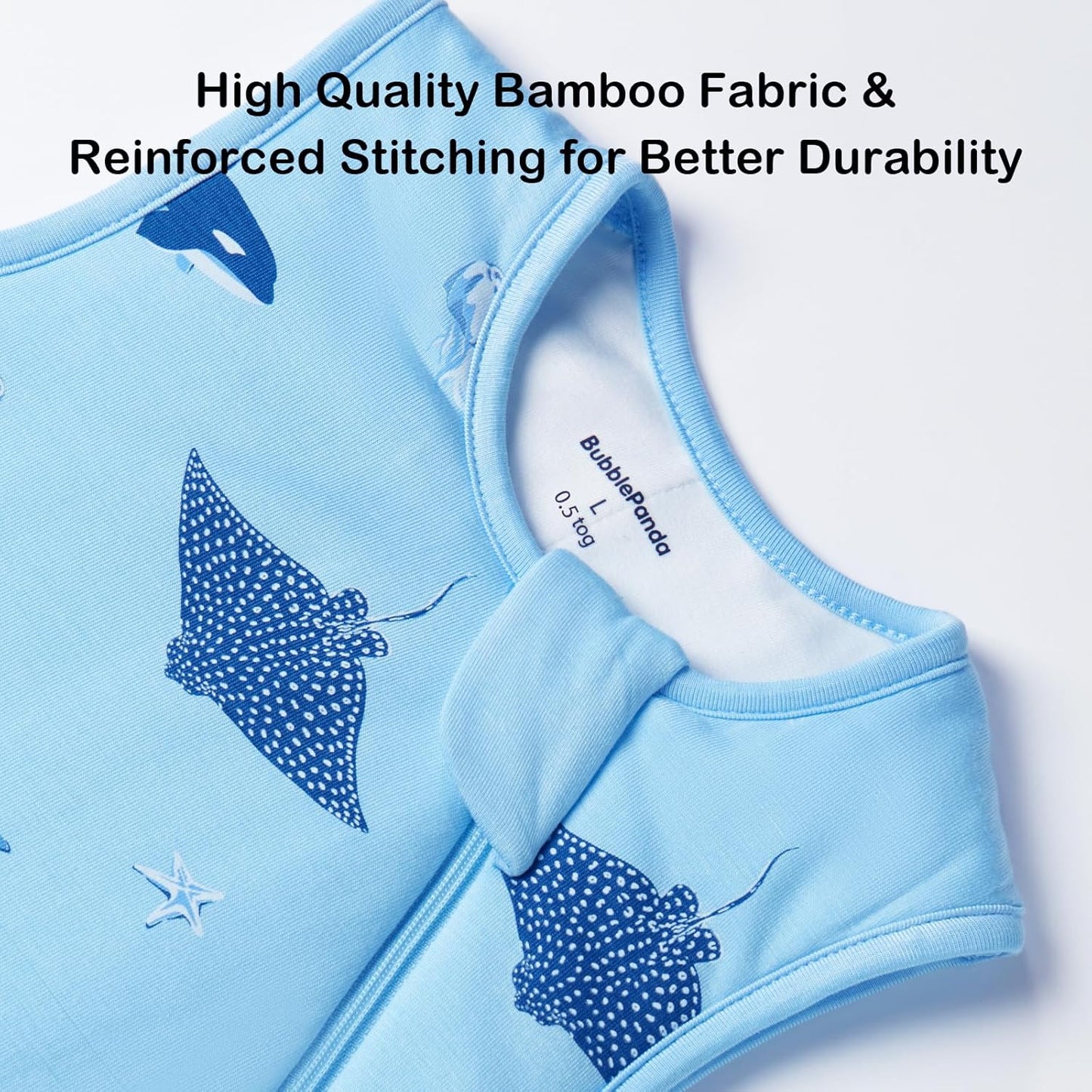 BubblePanda Rayon Made from Bamboo Sleep Sack 18-24 Months 0.5 Tog Soft Lightweight Toddler Sleep Sack 2t for Babies 2-Way Zipper Wearable Blanket Baby 18 Months
