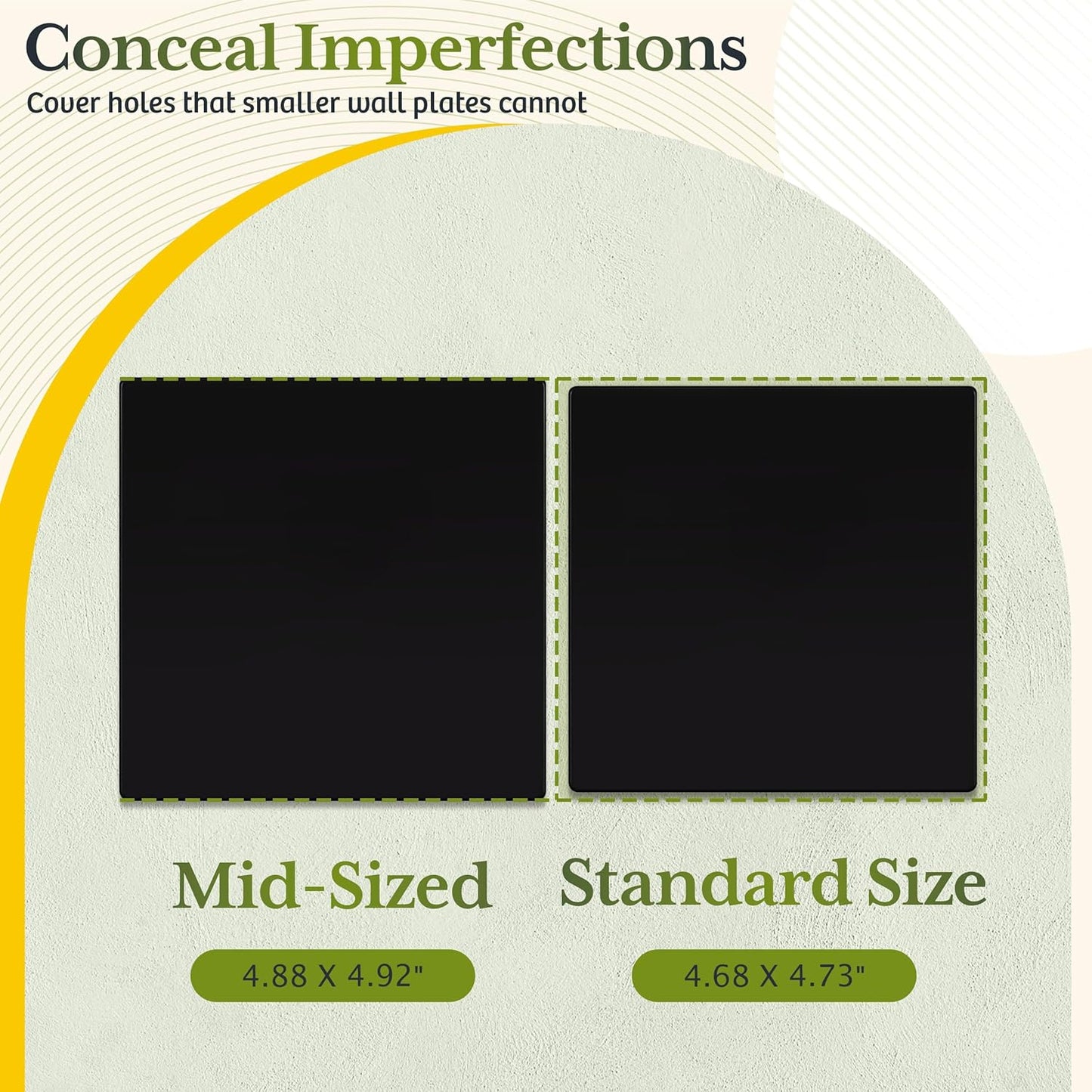 TG Screwless Double Blank Wall Plate, Child Safe Blank Device Outlet Cover, Mid-Size 2-Gang 4.88" H x 4.92" L, Polycarbonate Thermoplastic, UL Listed, SP-MB2-BK5P, Black (5 Pack)