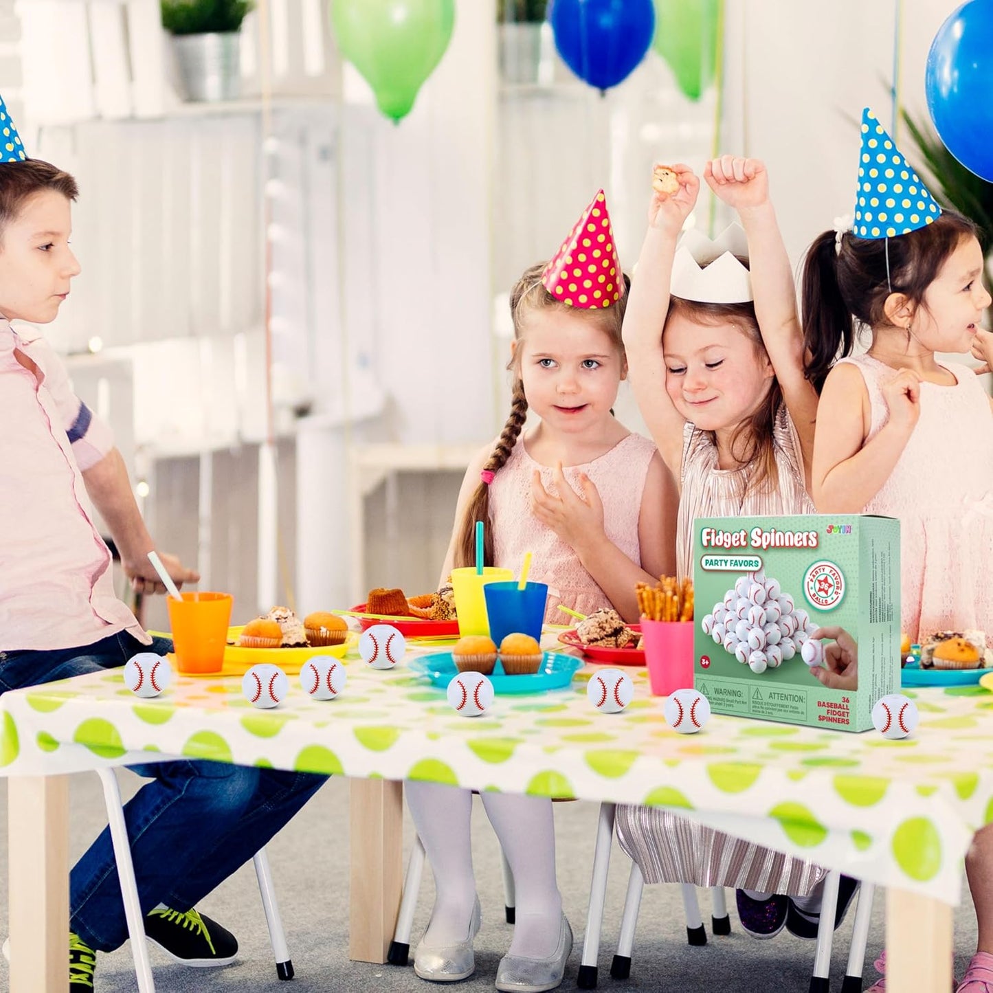 JOYIN 36 Pack Baseball Fidget Spinners, Kids Soccer Party Favors Fidget Toys Bulk, Goodie Bags Stuffers for Birthday Party, Treasure Box Toys for Classroom, School Reward