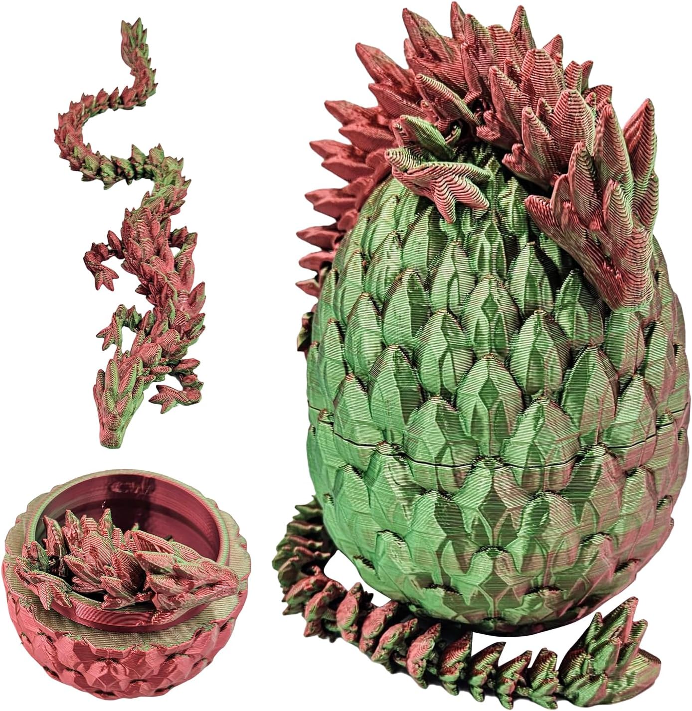 Easter Dragon Eggs 3D Printed Dragon Egg with Dragon Inside Articulated Crystal Dragon Fidget Toy Mystery Easter Suprise Home Office Decor Executive Desk Toys