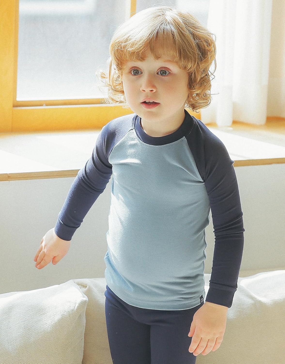 VAENAIT 6M-12Y Toddler Toddler Kids Toddler Girls Boys Soft Comfy Modal Tencel Solid Raglan Sleepwear Pajamas Pjs 2pcs Set