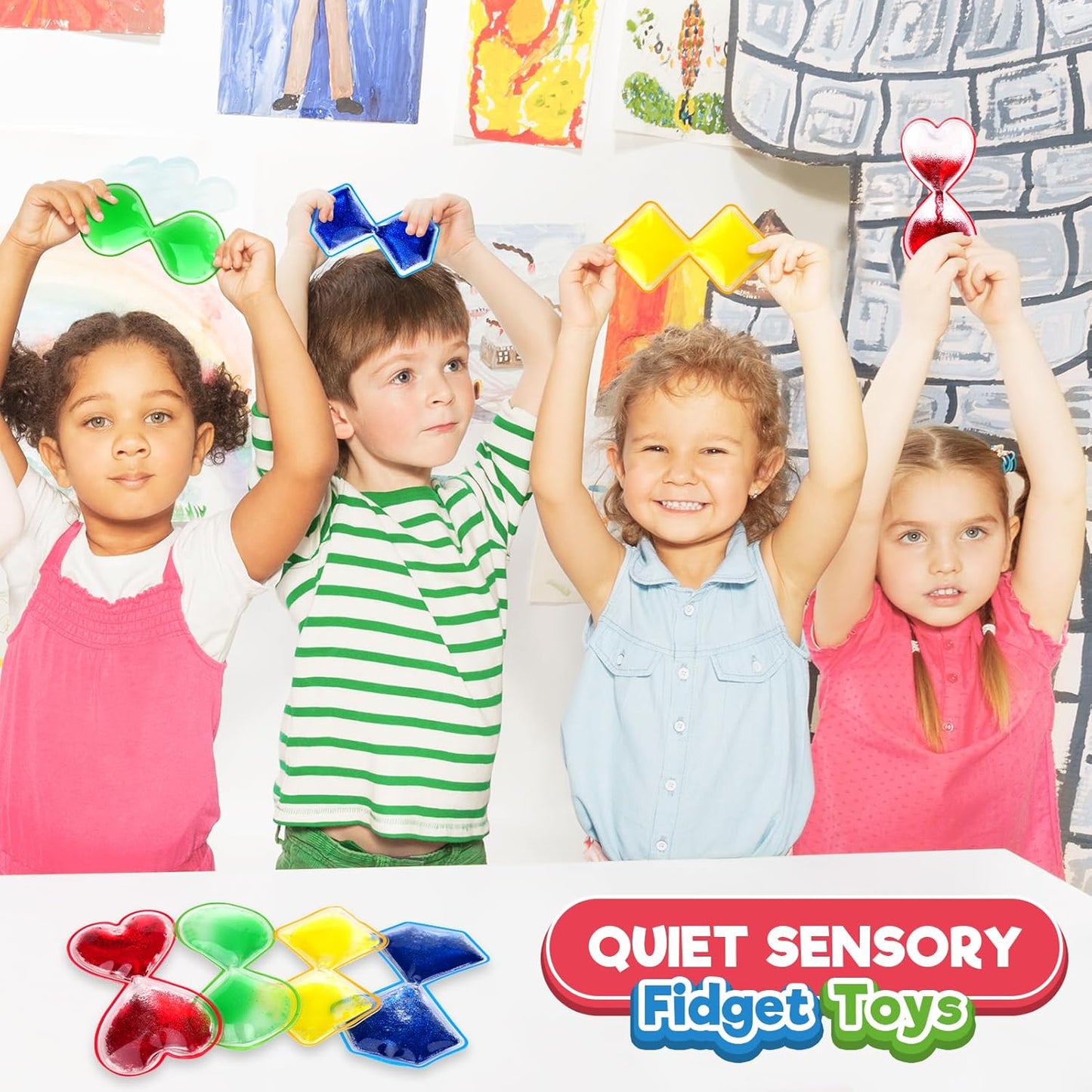 Sensory Toys Liquid Fidget Toys for Kids: 4 Pack Handheld Sensory Toys for Kids with Autism Autistic - Liquid Motion Sensory Fidget Toys for Calming